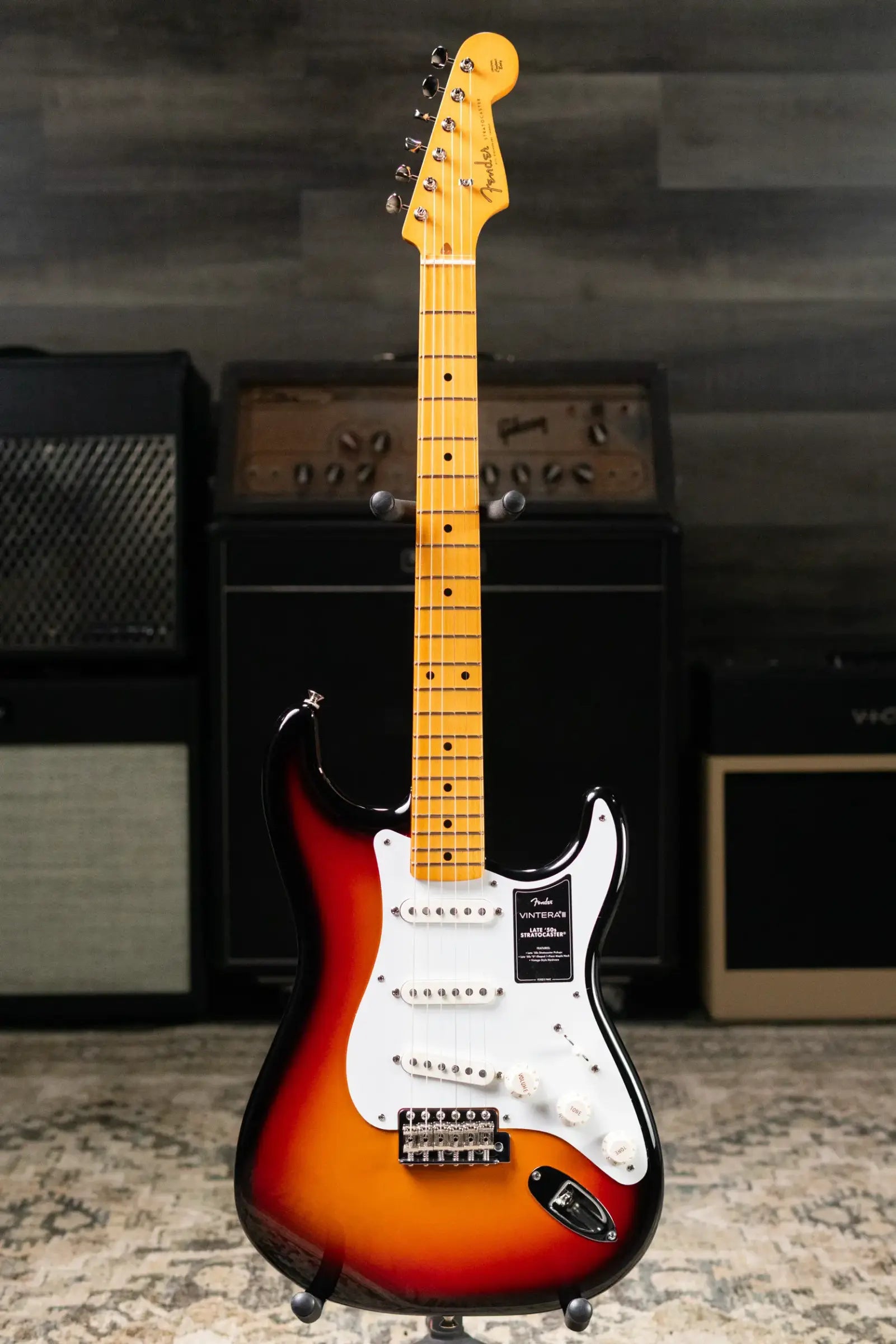 Fender Vintera III Late '50s Stratocaster Electric Guitar - 3-Color Sunburst with Gig Bag