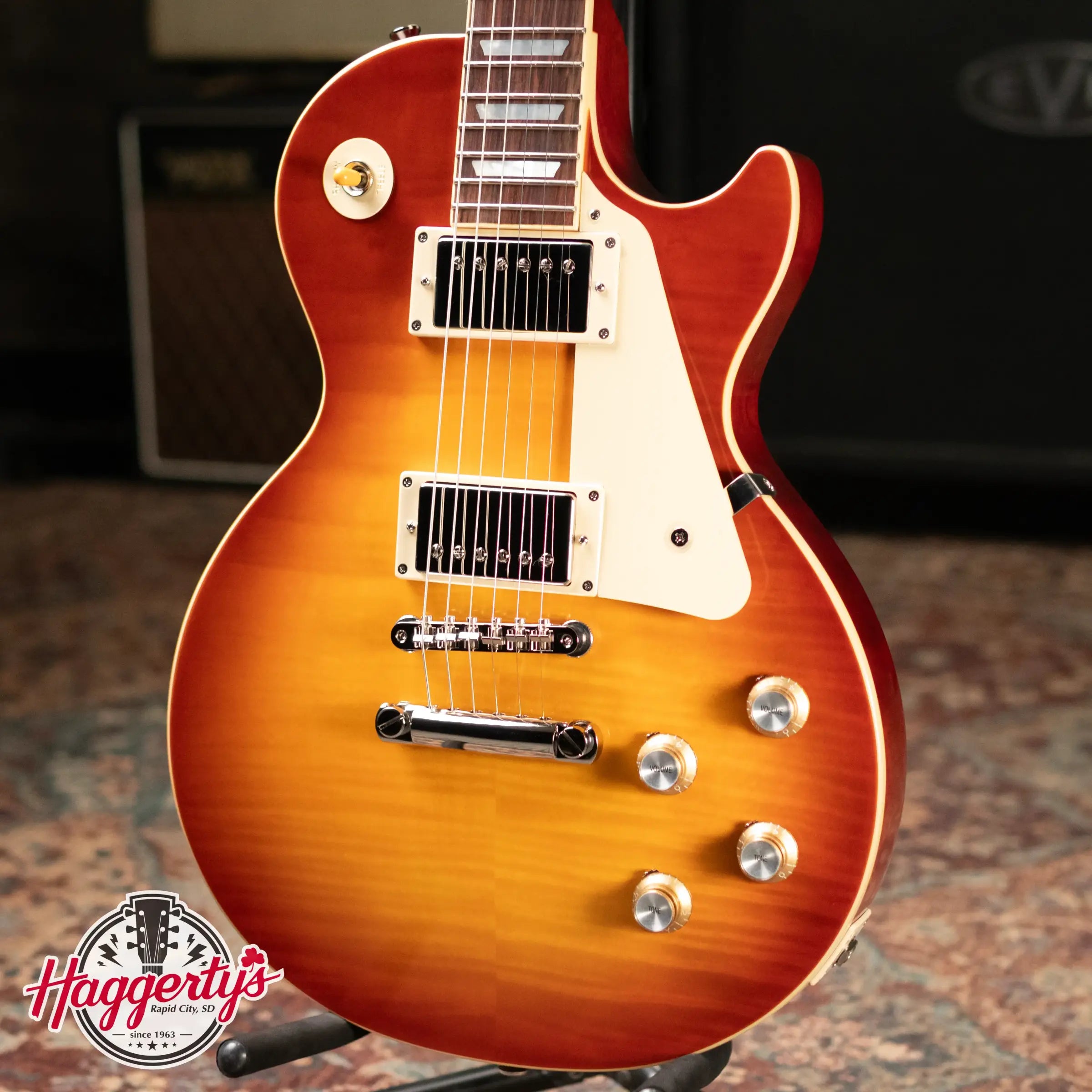 Epiphone 1960 Les Paul Standard Reissue Electric Guitar - Washed Cherry Sunburst with Hardshell Case