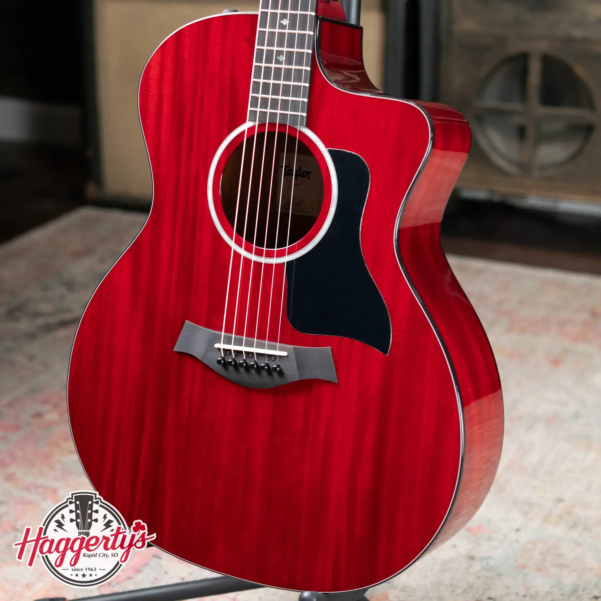 Taylor 224ce Plus Special Edition Grand Auditorium Acoustic/Electric Guitar - Trans Red Top with Aerocase