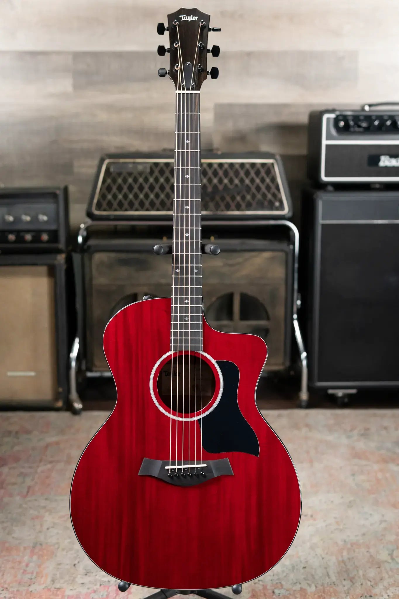 Taylor 224ce Plus Special Edition Grand Auditorium Acoustic/Electric Guitar - Trans Red Top with Aerocase
