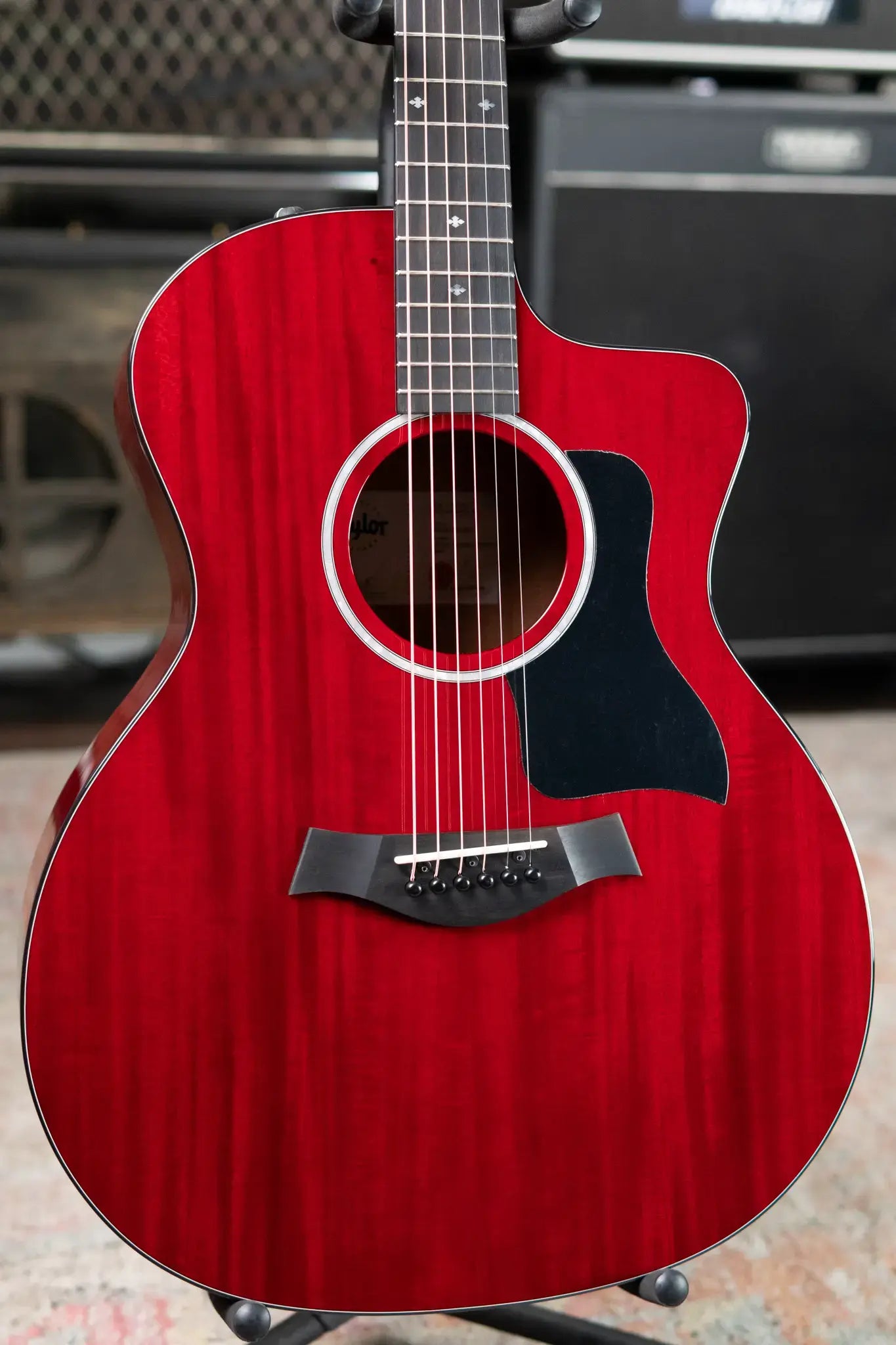 Taylor 224ce Plus Special Edition Grand Auditorium Acoustic/Electric Guitar - Trans Red Top with Aerocase