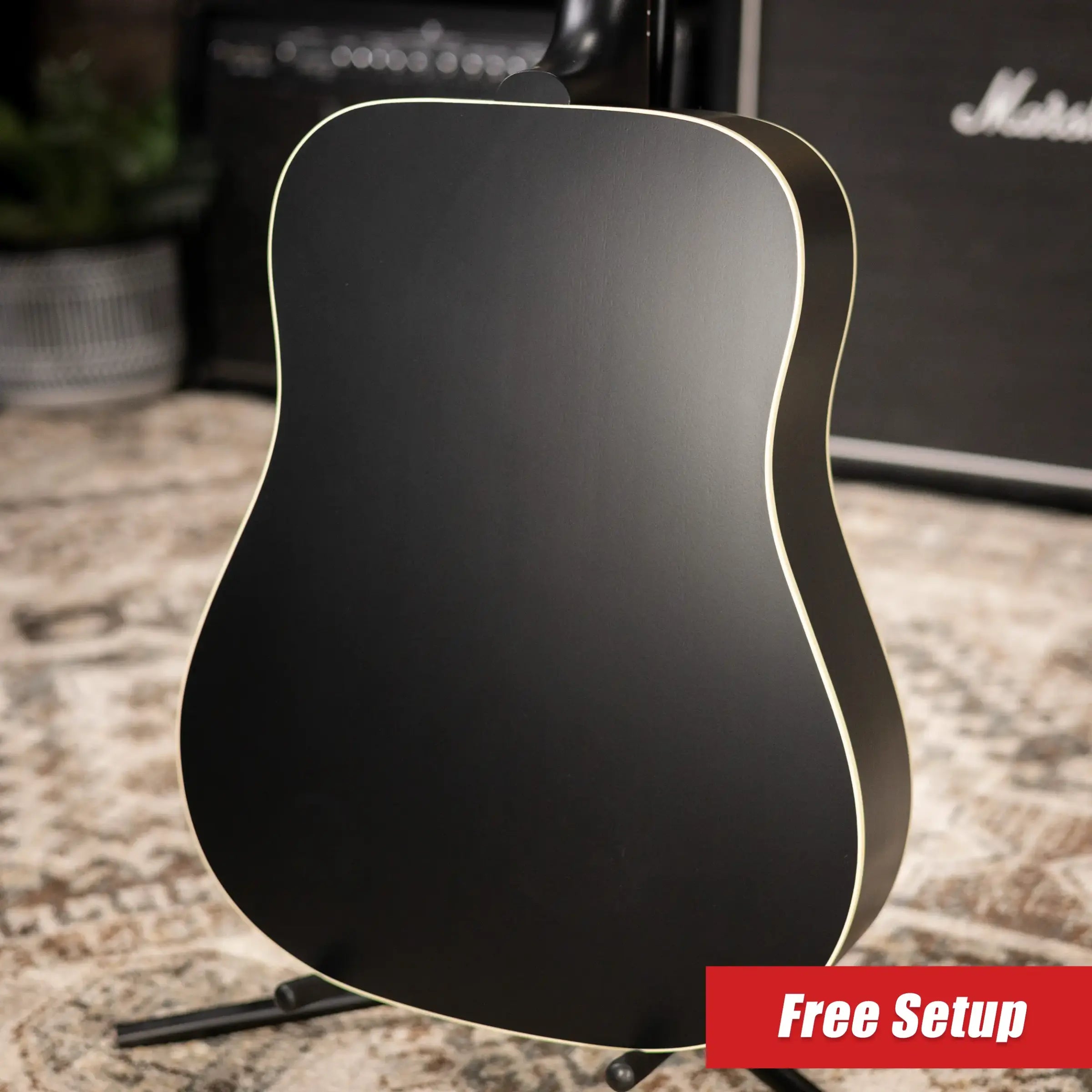 Gibson Hummingbird Special Dreadnought Acoustic/Electric Guitar - Ebony Satin with Gig Bag