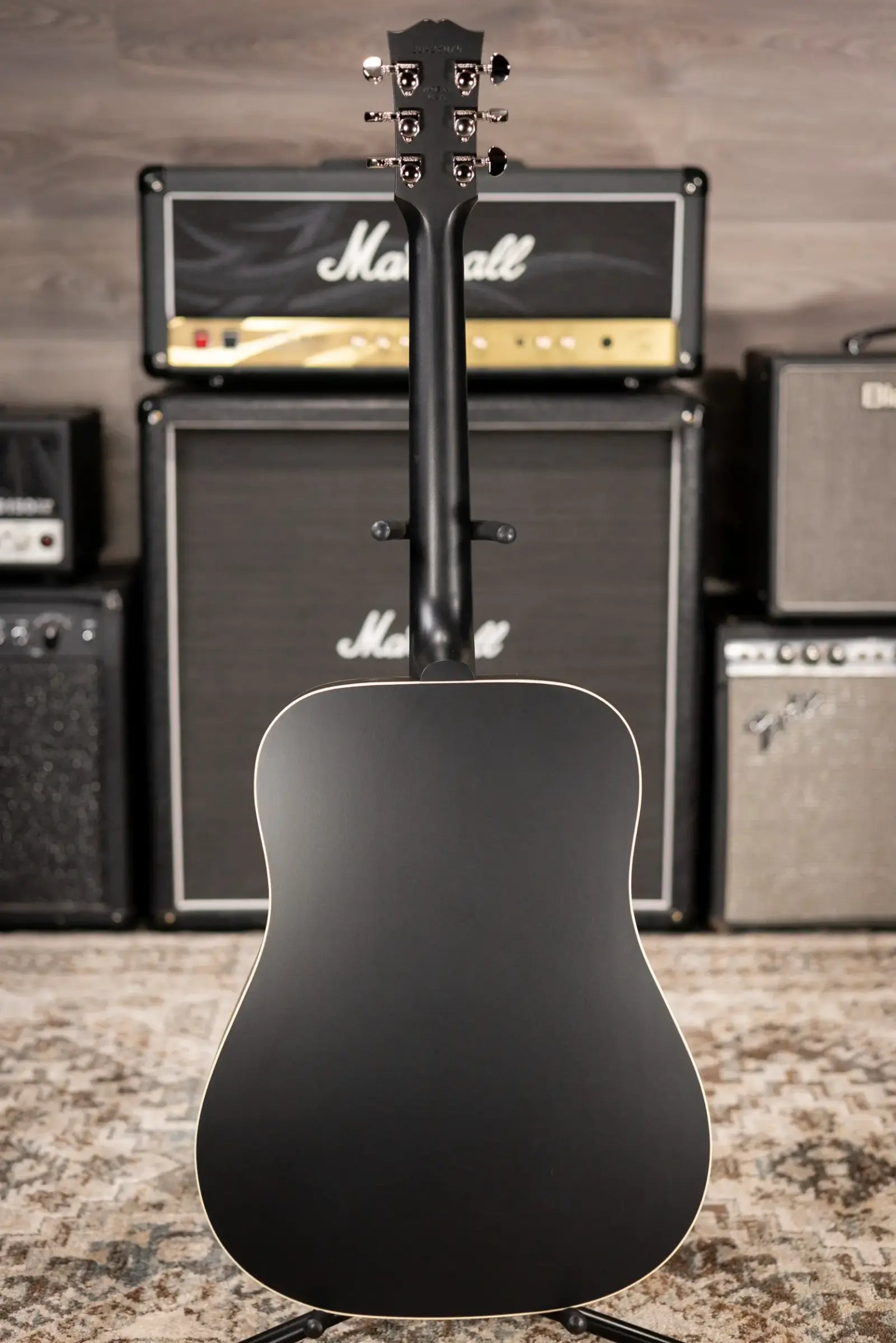 Gibson Hummingbird Special Dreadnought Acoustic/Electric Guitar - Ebony Satin with Gig Bag