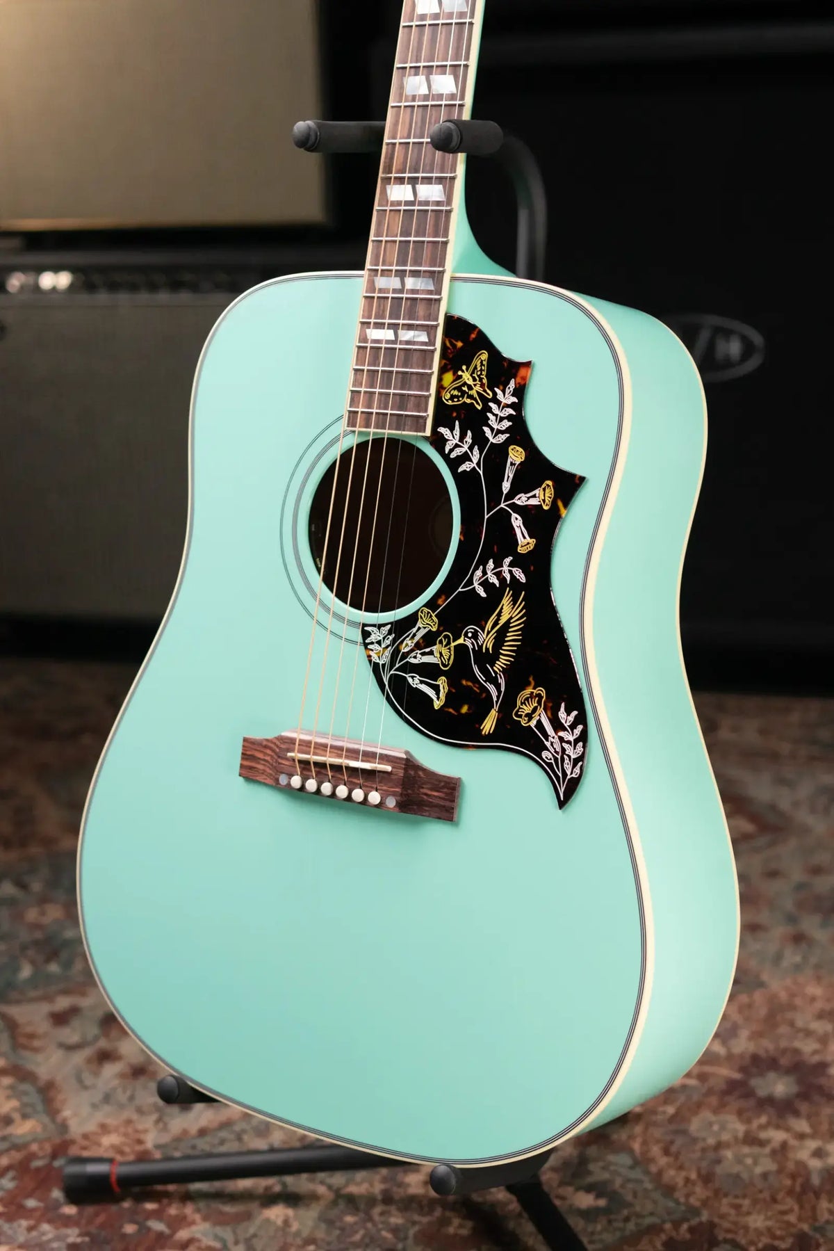 Gibson Hummingbird Standard Acoustic/Electric Guitar - Southwestern Turquoise with Hardshell Case