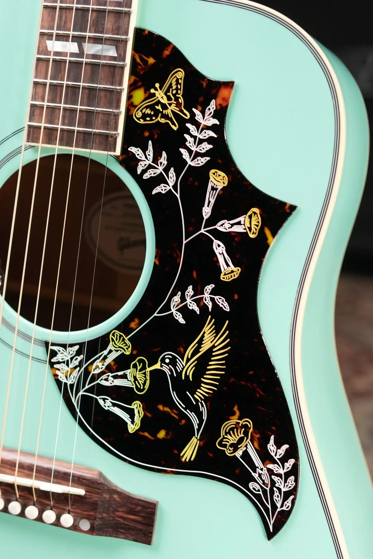 Gibson Hummingbird Standard Acoustic/Electric Guitar - Southwestern Turquoise with Hardshell Case