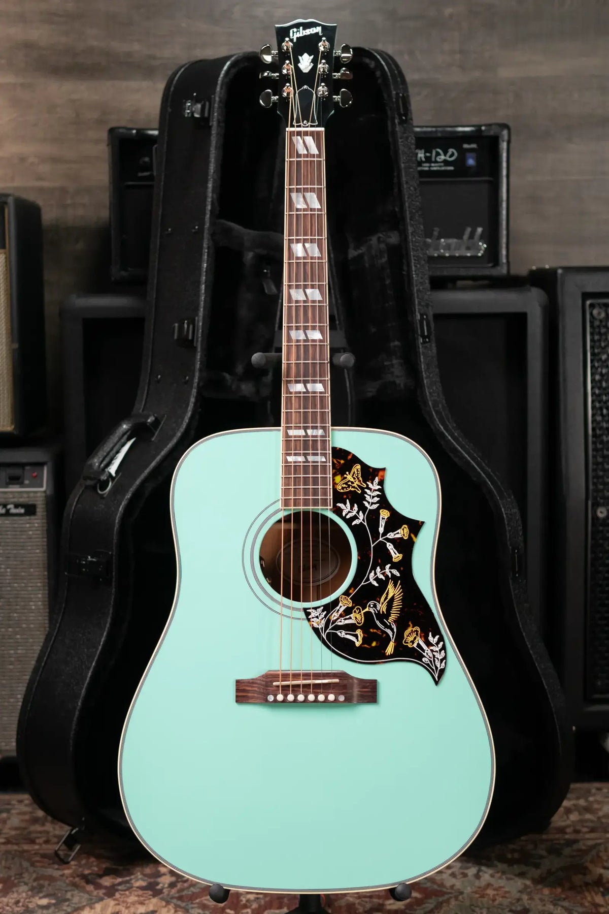 Gibson Hummingbird Standard Acoustic/Electric Guitar - Southwestern Turquoise with Hardshell Case
