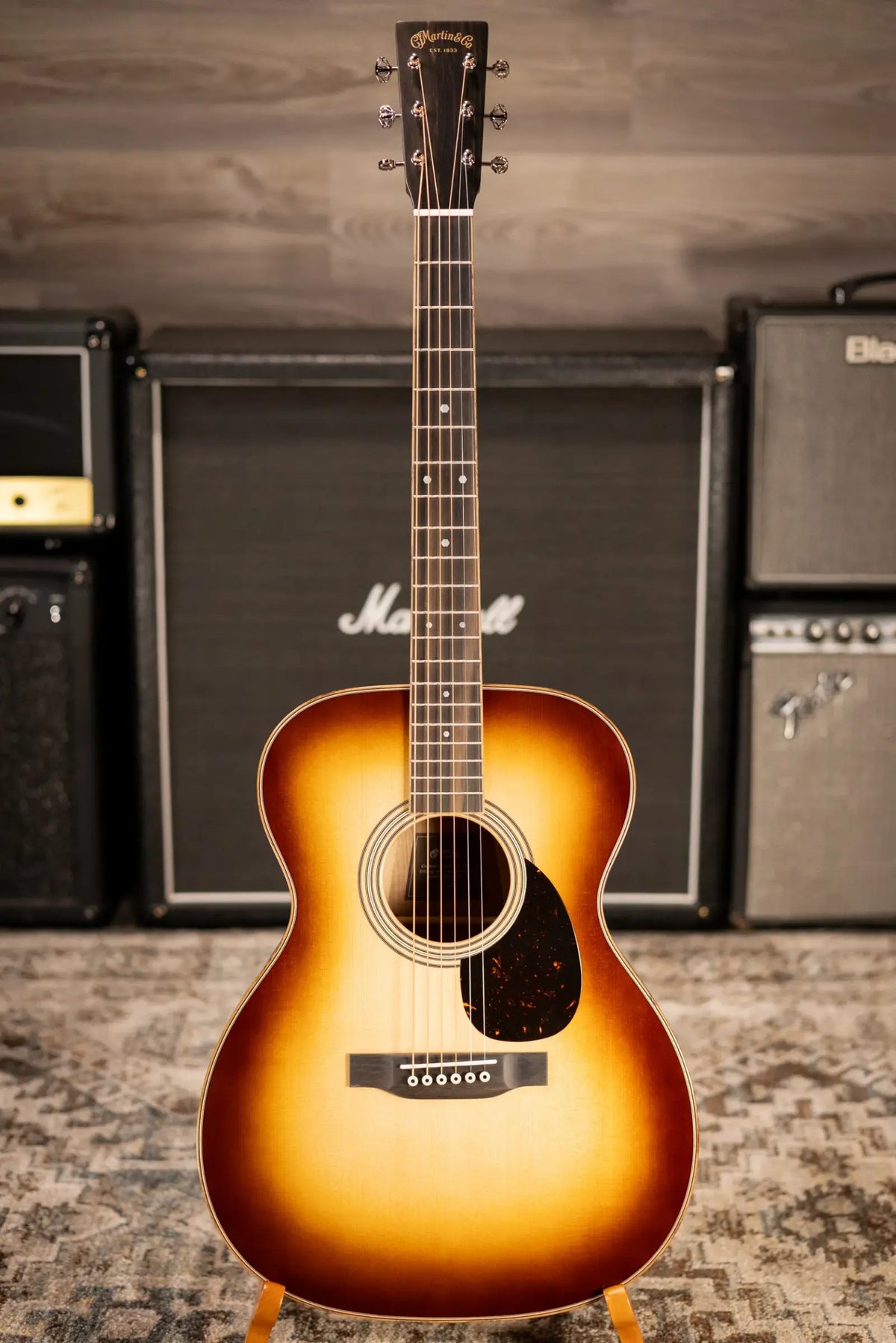 Martin OM-35 Inception Acoustic Guitar - Dark Toasted Burst with Hardshell Case