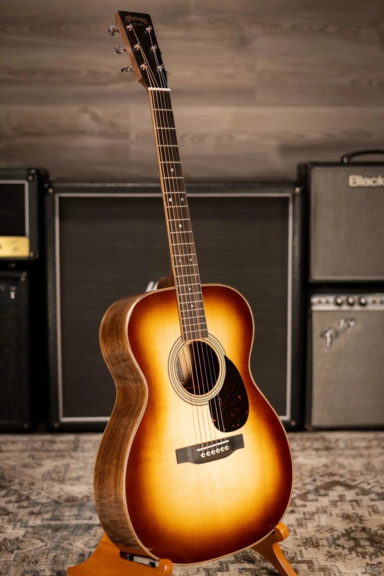 Martin OM-35 Inception Acoustic Guitar - Dark Toasted Burst with Hardshell Case