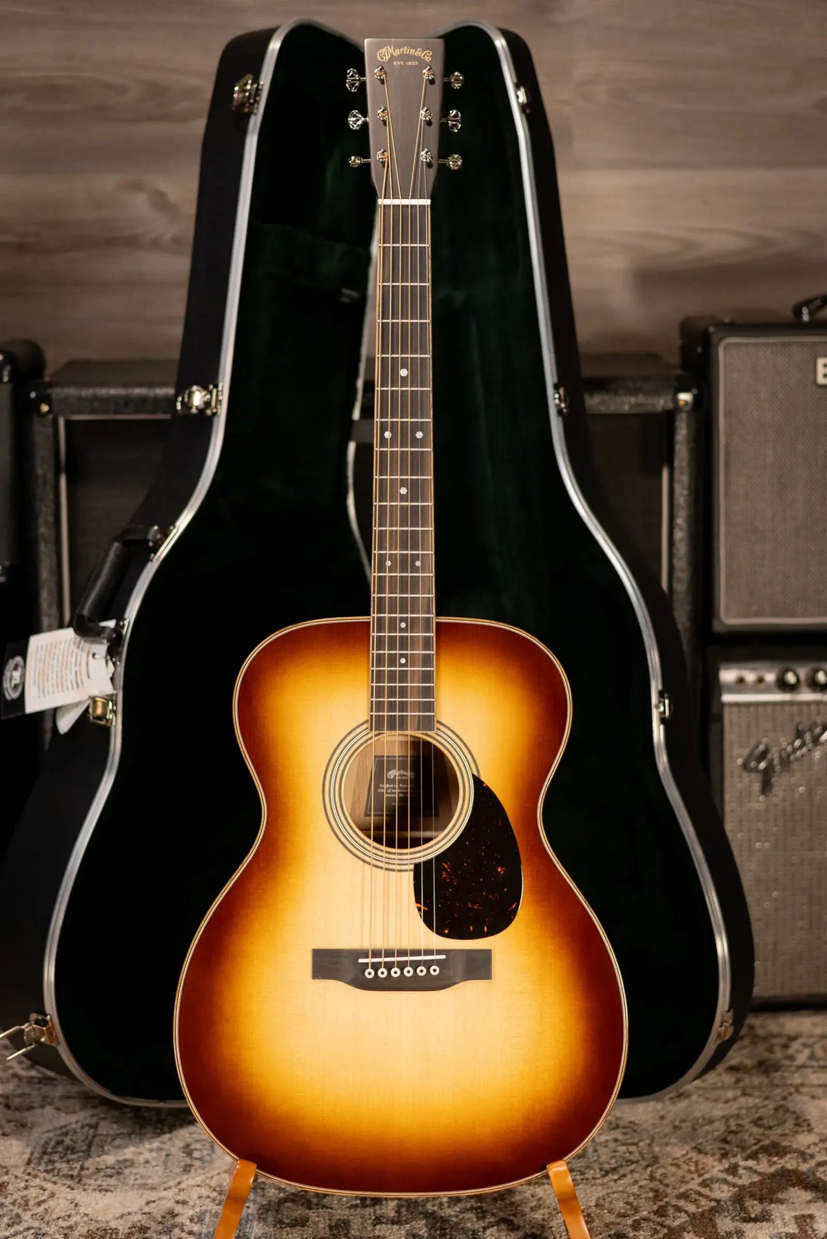 Martin OM-35 Inception Acoustic Guitar - Dark Toasted Burst with Hardshell Case