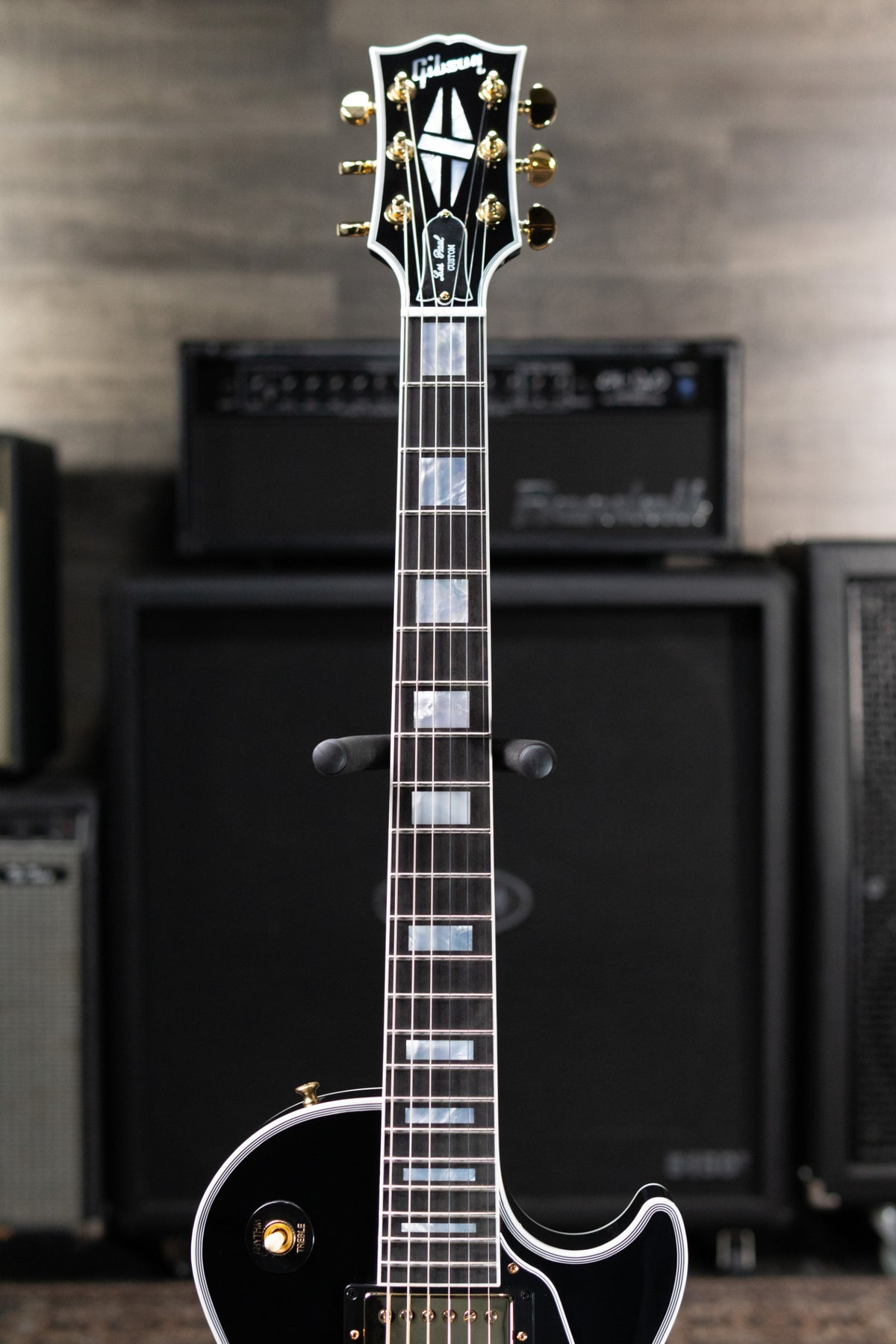 Gibson Custom Shop Les Paul Custom 25-1/2" Scale Electric Guitar - Ebony with Hardshell Case