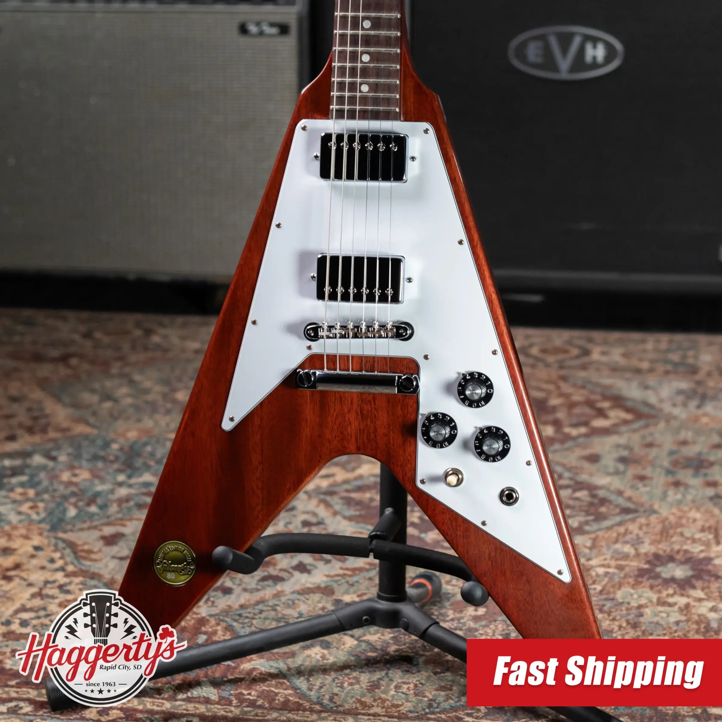 Gibson Custom Shop 1971 Flying V Medallion Reissue Electric Guitar - Medallion Cherry with Hardshell Case