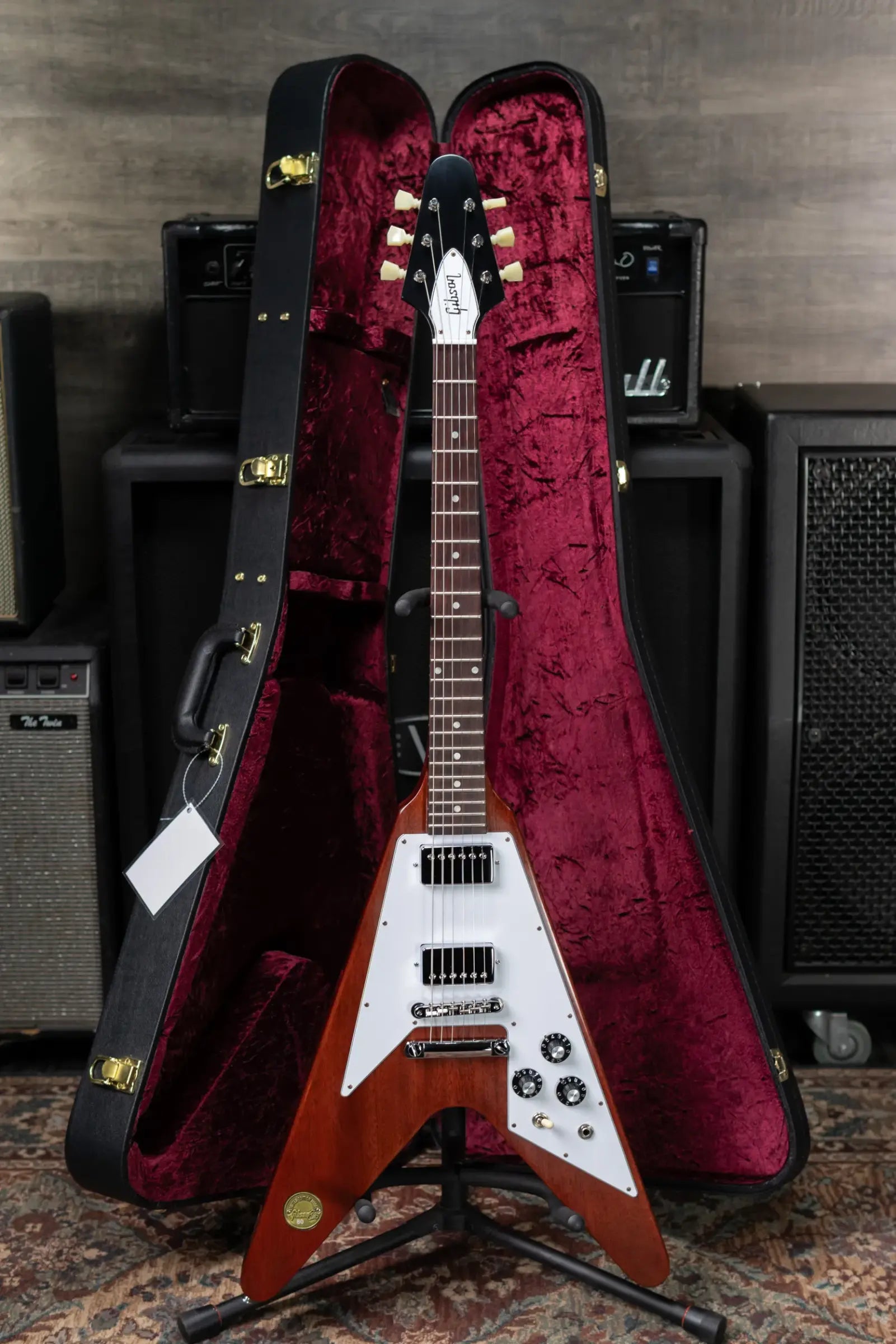 Gibson Custom Shop 1971 Flying V Medallion Reissue Electric Guitar - Medallion Cherry with Hardshell Case
