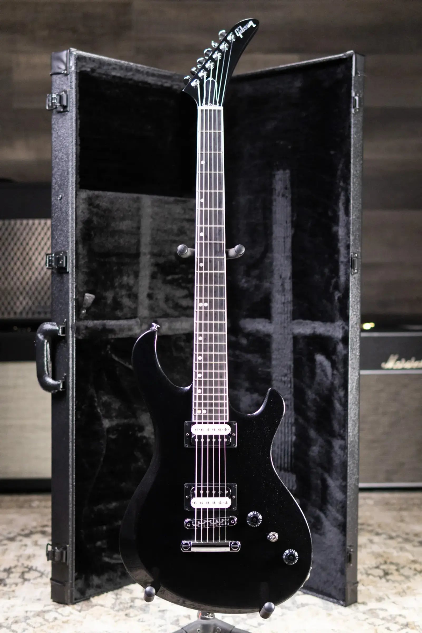 Gibson Victory Baritone Electric Guitar - Graphite Metallic with Hardshell Case
