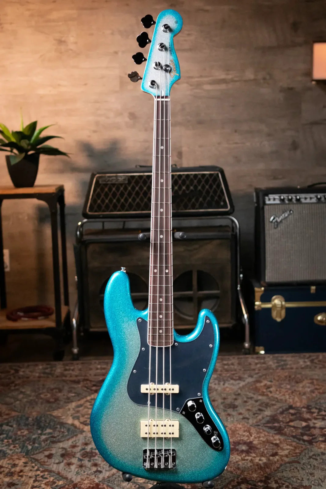 Fender Limited Player Plus X Blu Detiger Jazz Bass - Sky Burst Sparkle with Deluxe Gig Bag