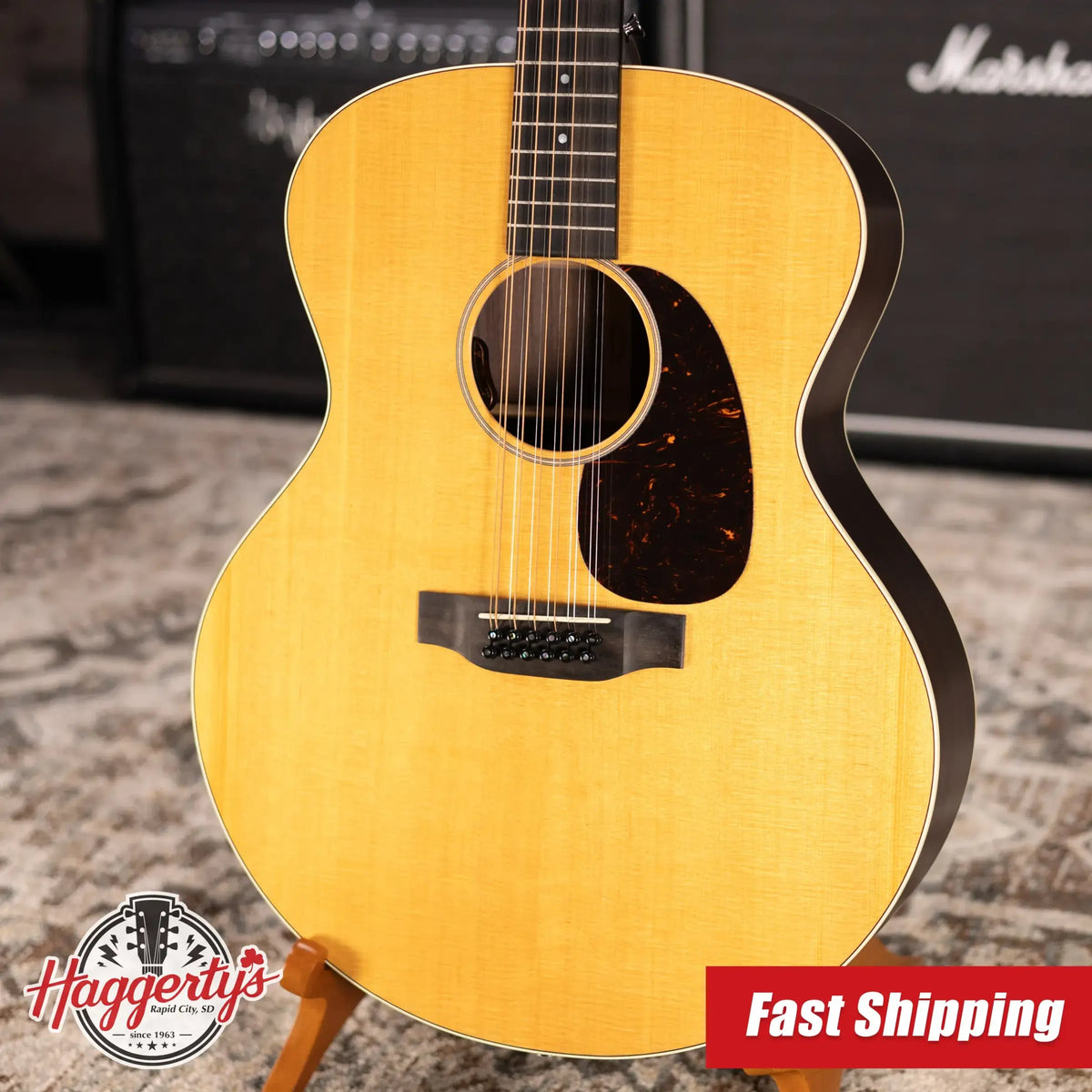 Martin Grand J16E 12-String Acoustic/Electric Guitar with Gig Bag