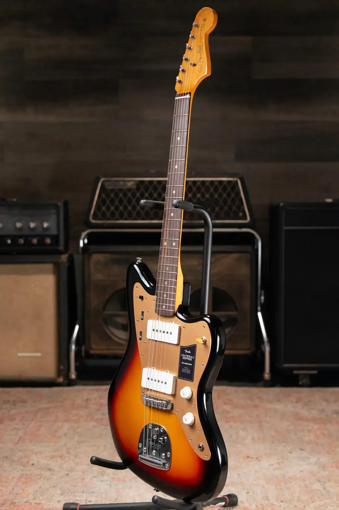 Fender Vintera II Road Worn '50s Jazzmaster Electric Guitar - 3-Color Sunburst with Hardshell Case