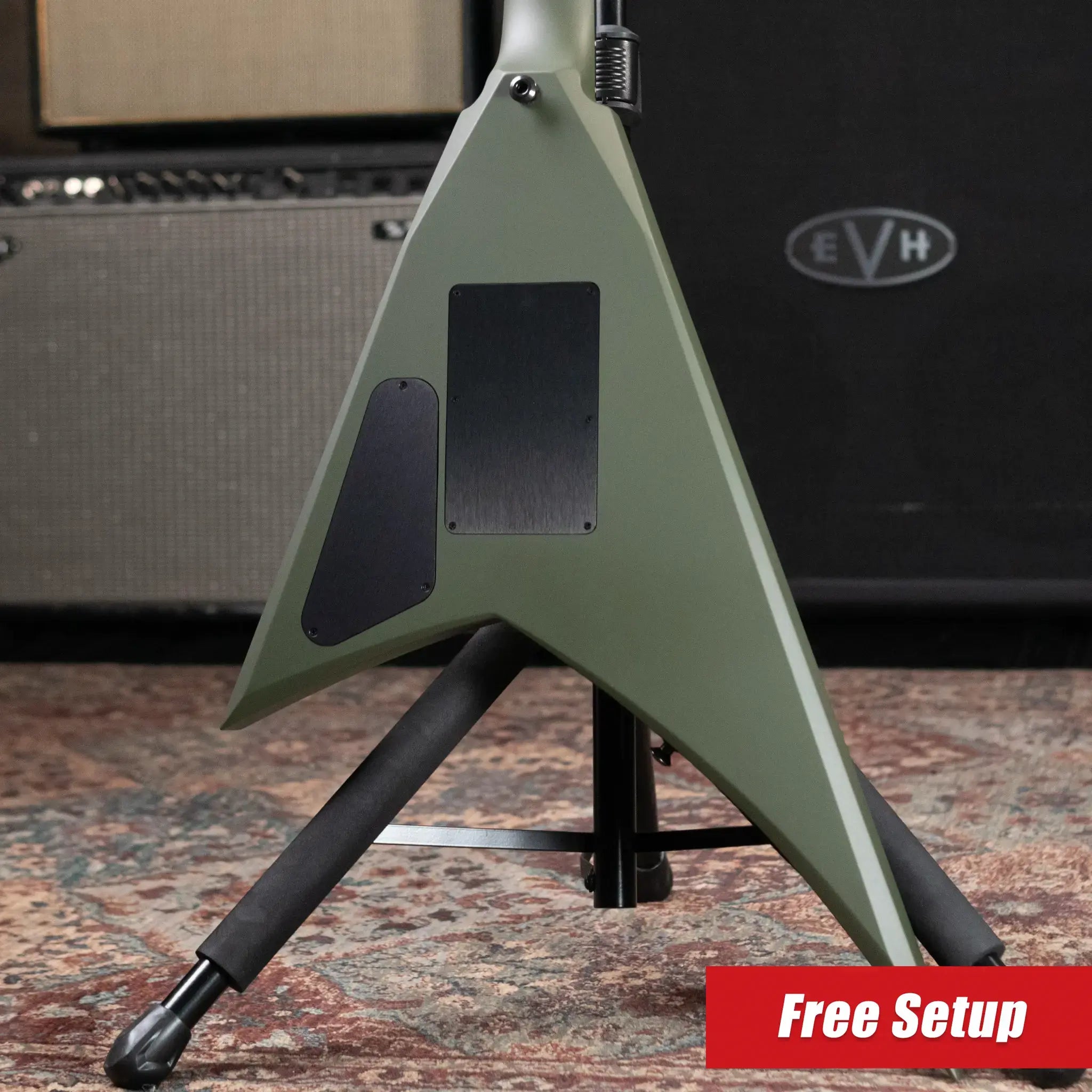 Jackson American Series Rhoads RR24 Electric Guitar - Matte Army Drab with Core Case