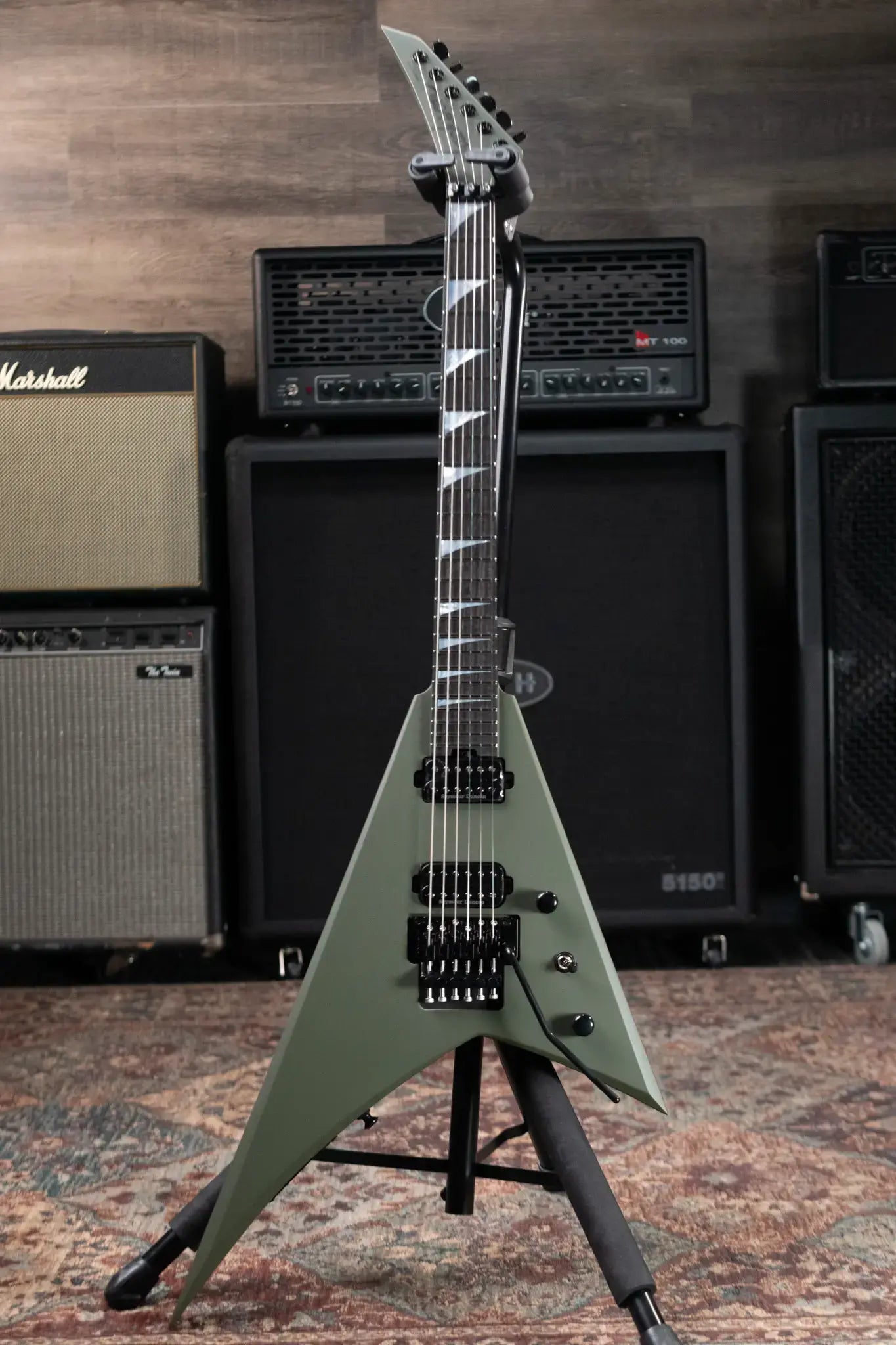 Jackson American Series Rhoads RR24 Electric Guitar - Matte Army Drab with Core Case