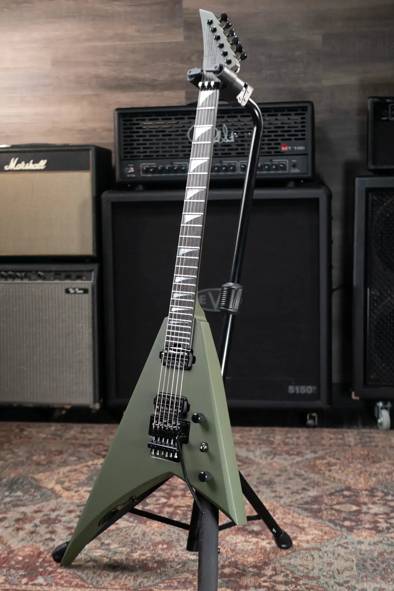 Jackson American Series Rhoads RR24 Electric Guitar - Matte Army Drab with Core Case