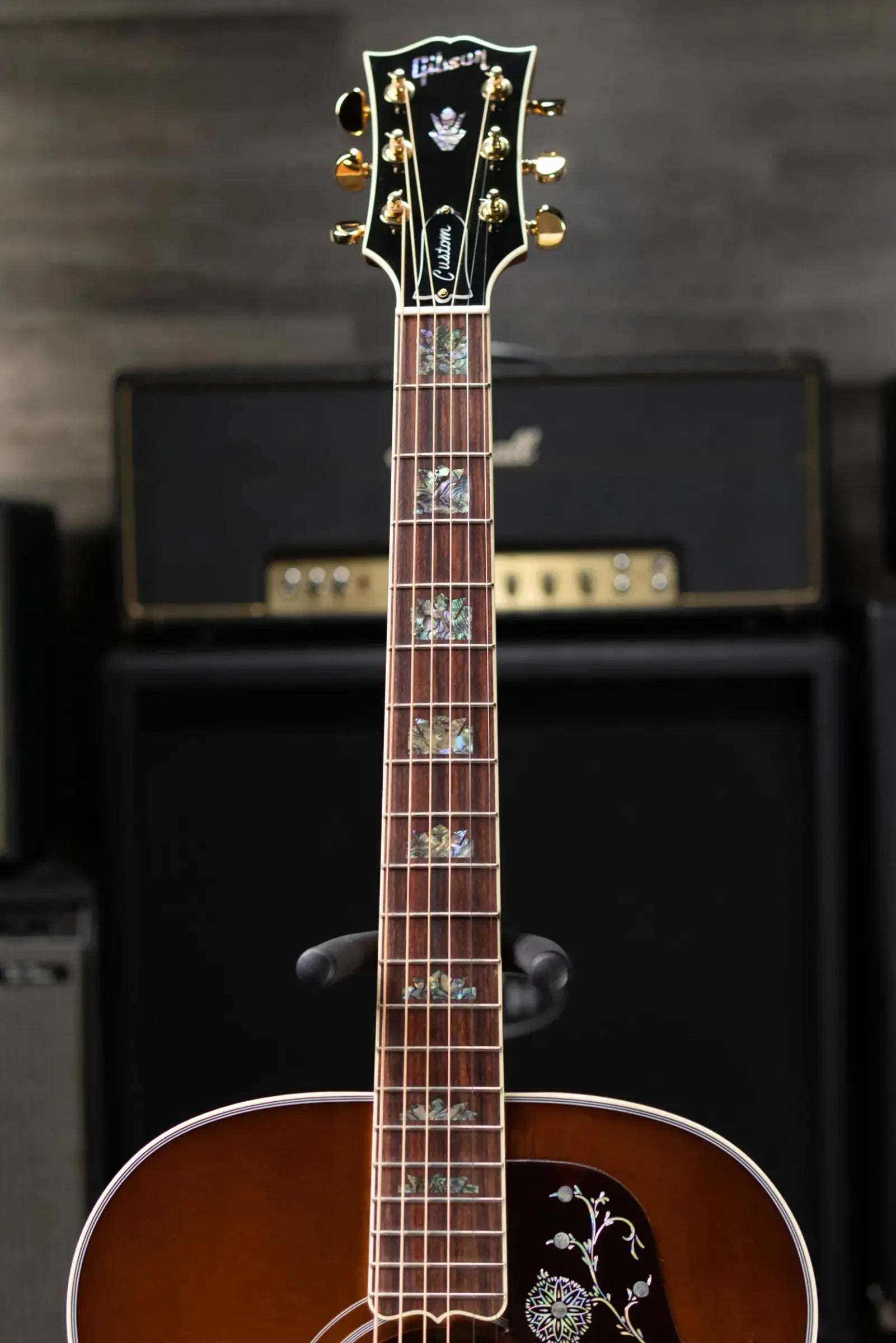 Gibson SJ-200 Elegant Koa Acoustic/Electric Guitar - Honey Burst with Hardshell Case