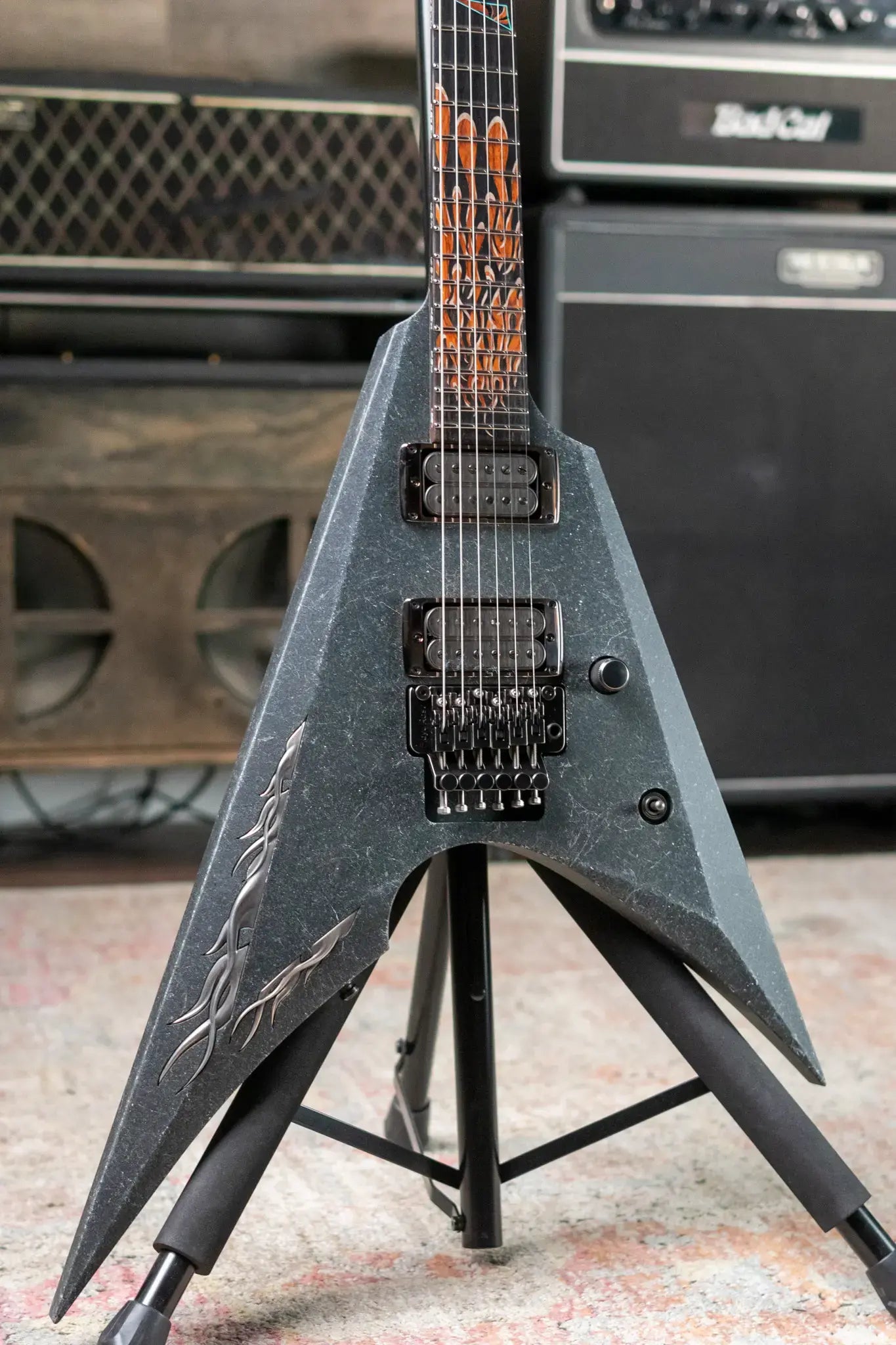 ESP 2025 NAMM Exhibition Custom Shop Arrow Electric Guitar - Basalt Stone Effect with Hardshell Case
