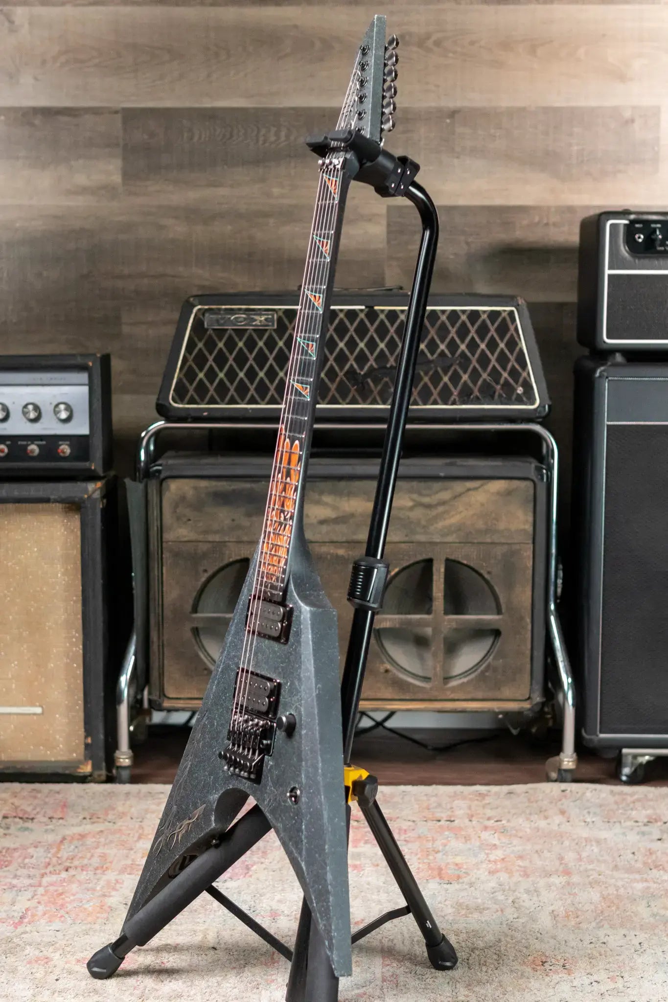 ESP 2025 NAMM Exhibition Custom Shop Arrow Electric Guitar - Basalt Stone Effect with Hardshell Case