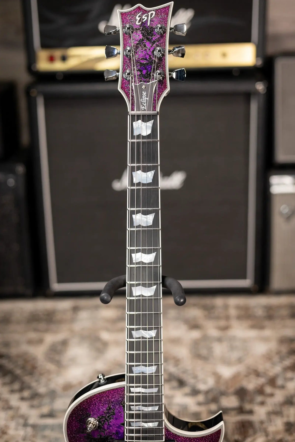 ESP Custom Shop Eclipse Electric Guitar - Purple Peel with Hardshell Case