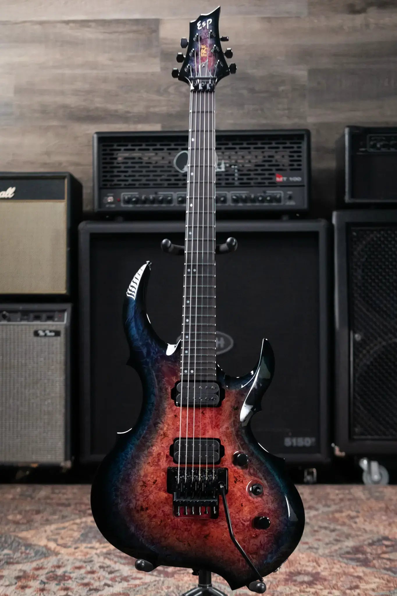 ESP Custom Shop FRX CTM Electric Guitar - Magenta Blue Burst with Hardshell Case
