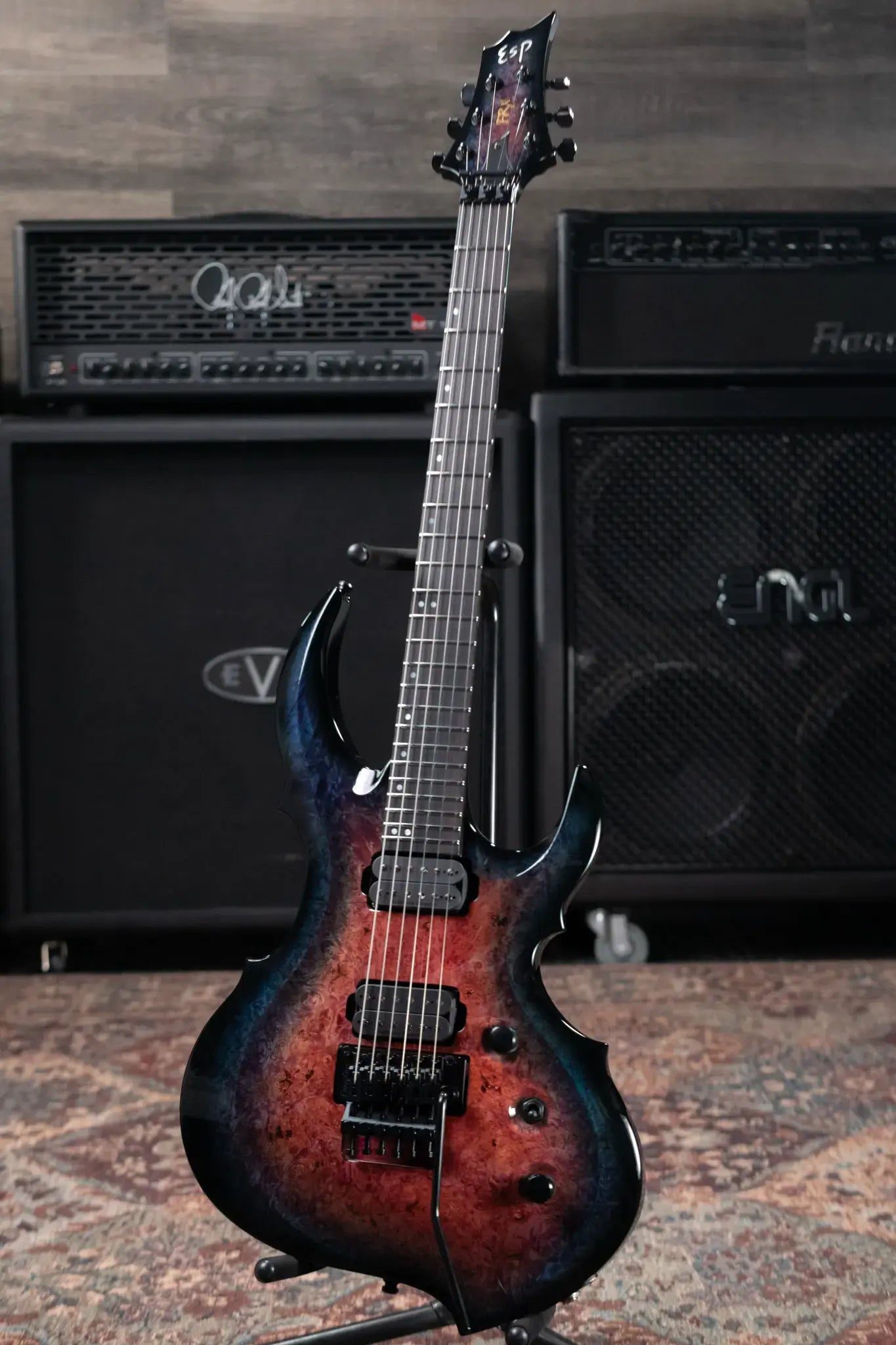ESP Custom Shop FRX CTM Electric Guitar - Magenta Blue Burst with Hardshell Case