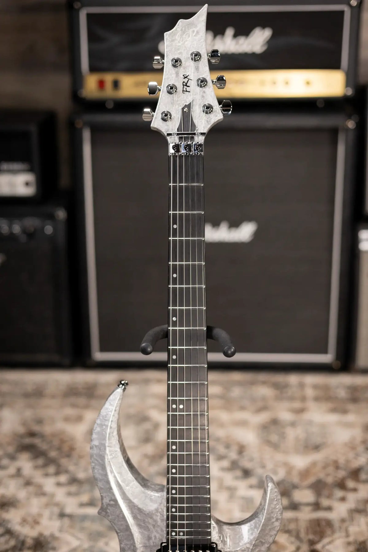 ESP Custom Shop FRX Electric Guitar - Liquid Metal Silver with Hardshell Case