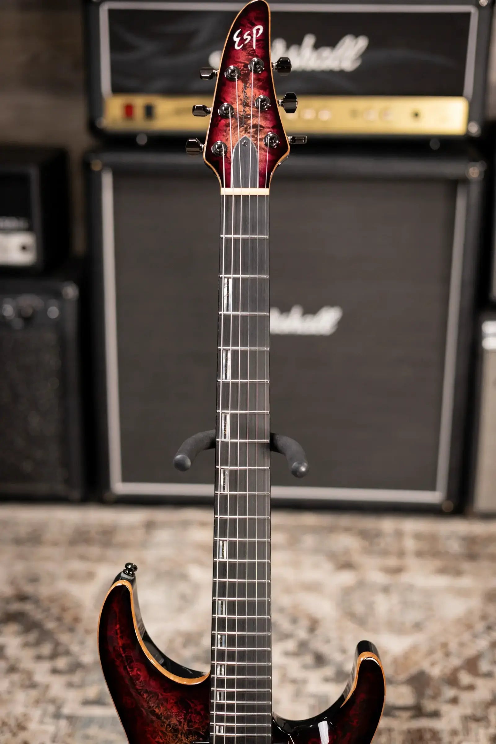 ESP Custom Shop Horizon NT CTM Electric Guitar - See Thru Red Burst with Hardshell Case