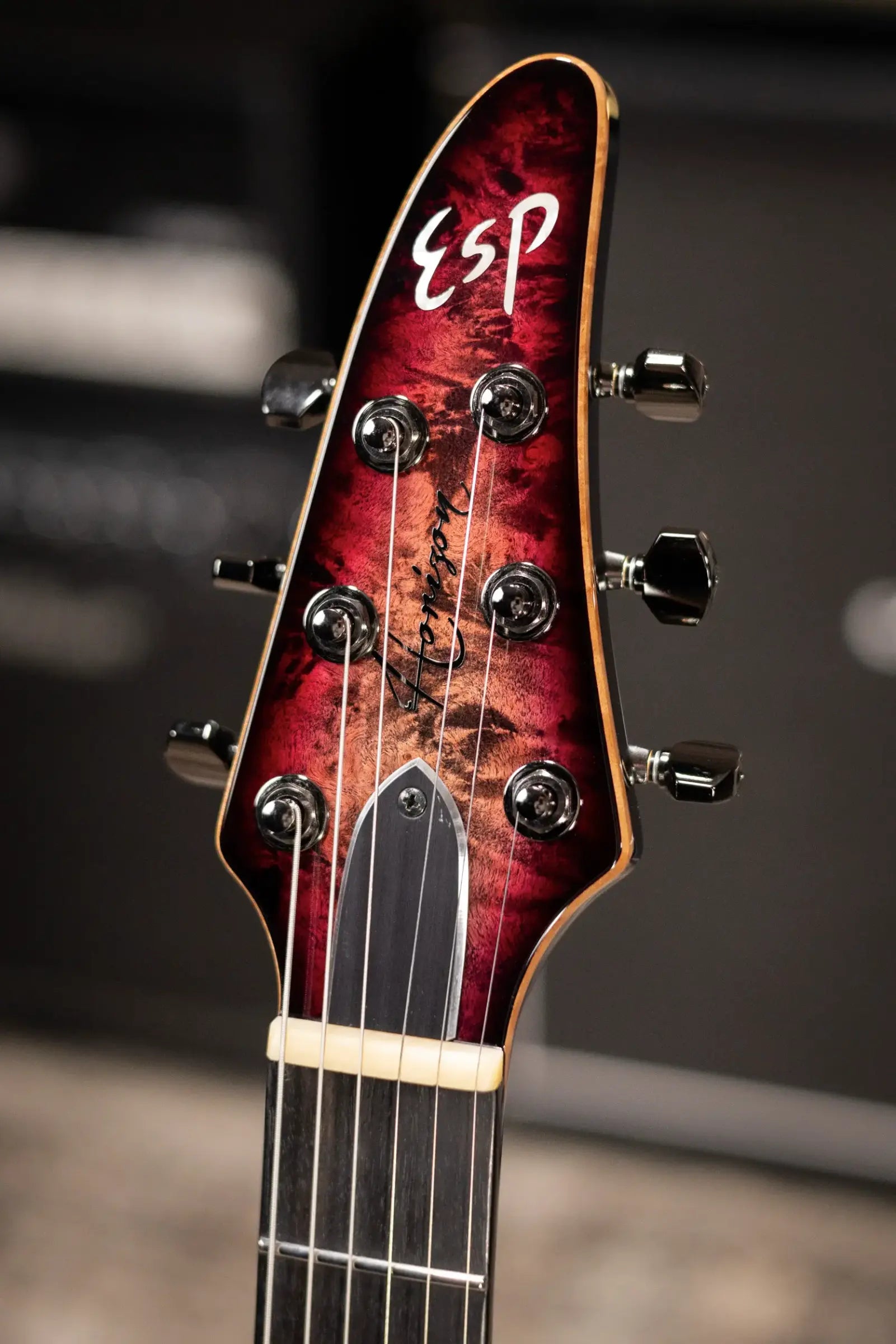 ESP Custom Shop Horizon NT CTM Electric Guitar - See Thru Red Burst with Hardshell Case