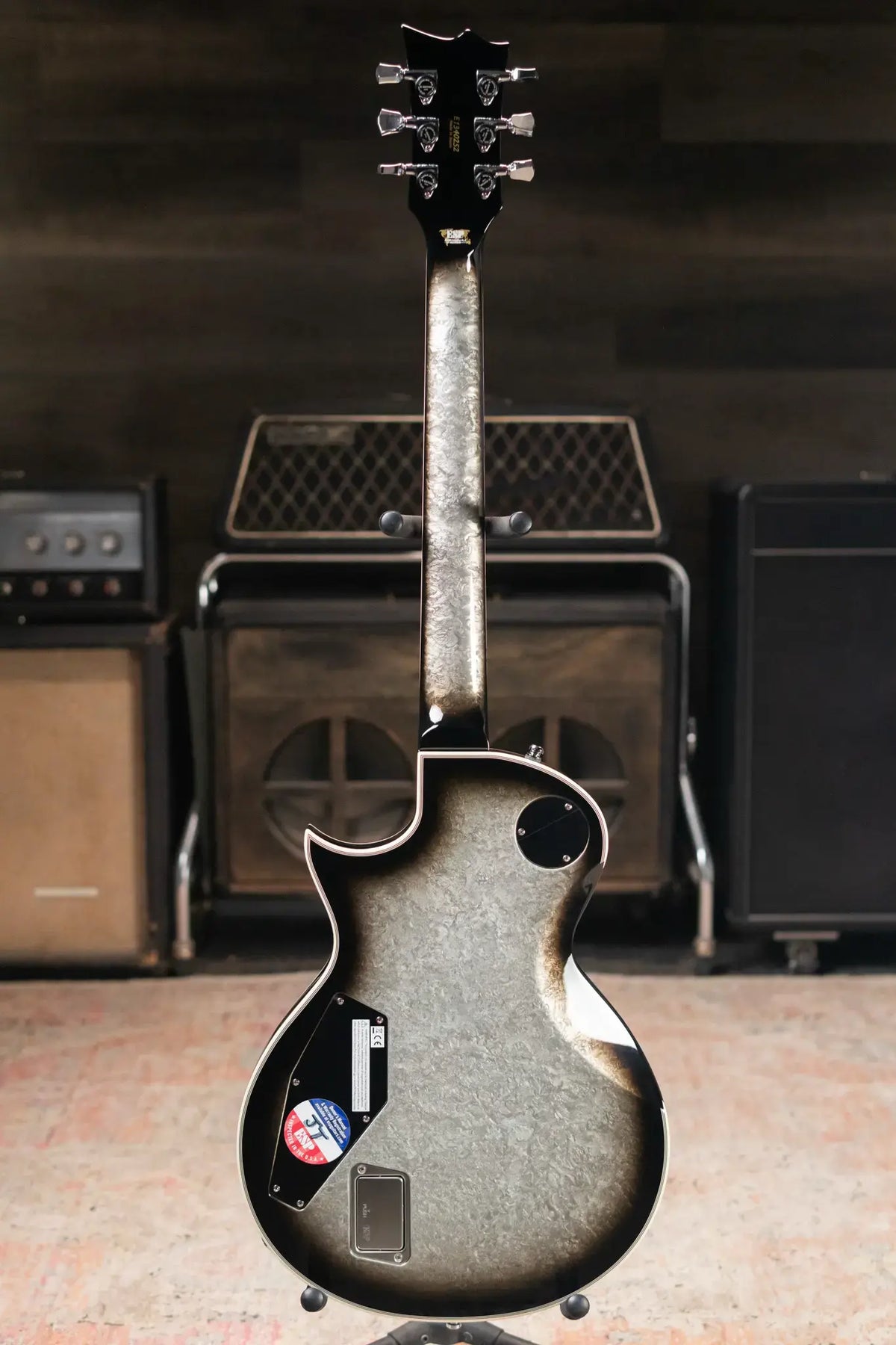 ESP Custom Shop Original Series Eclipse Electric Guitar - Silver Liquid Metal Burst with Hardshell Case