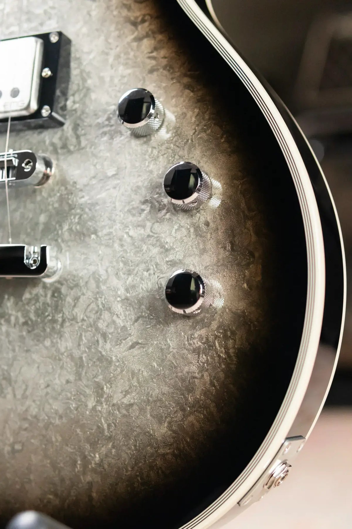 ESP Custom Shop Original Series Eclipse Electric Guitar - Silver Liquid Metal Burst with Hardshell Case
