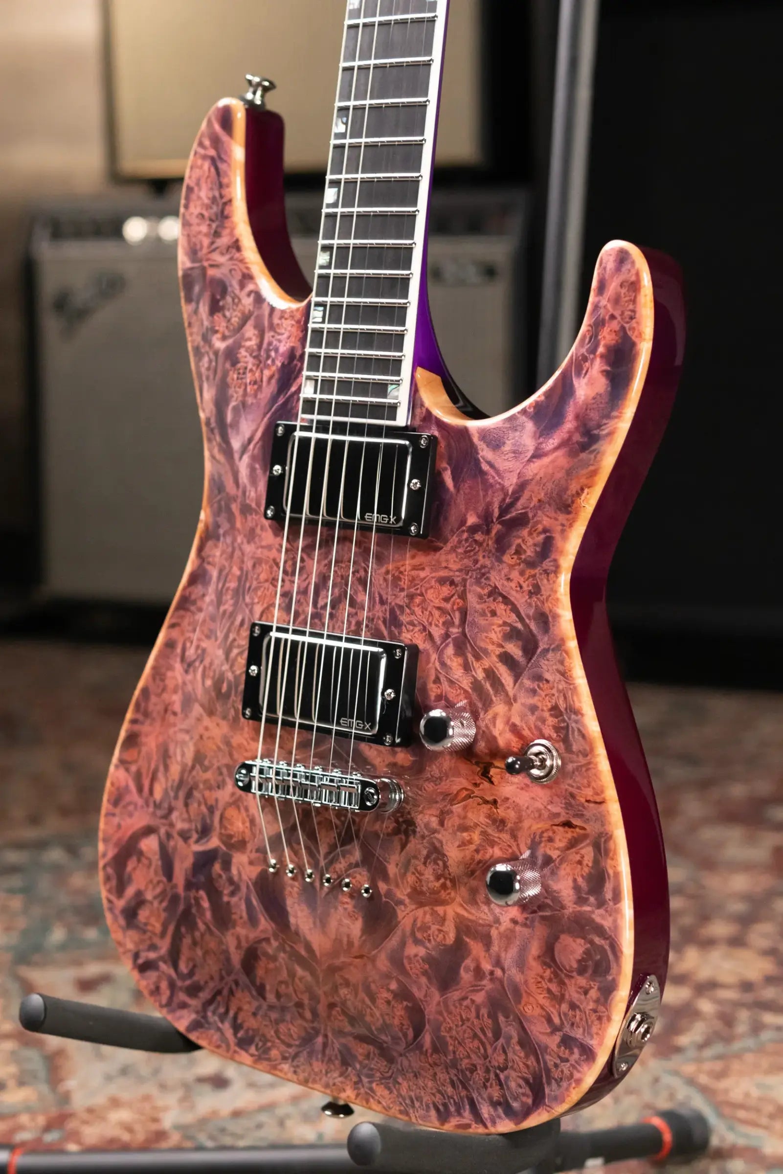ESP Custom Shop USA Limited Edition Horizon II Electric Guitar - Pink Carmine with Hardshell Case