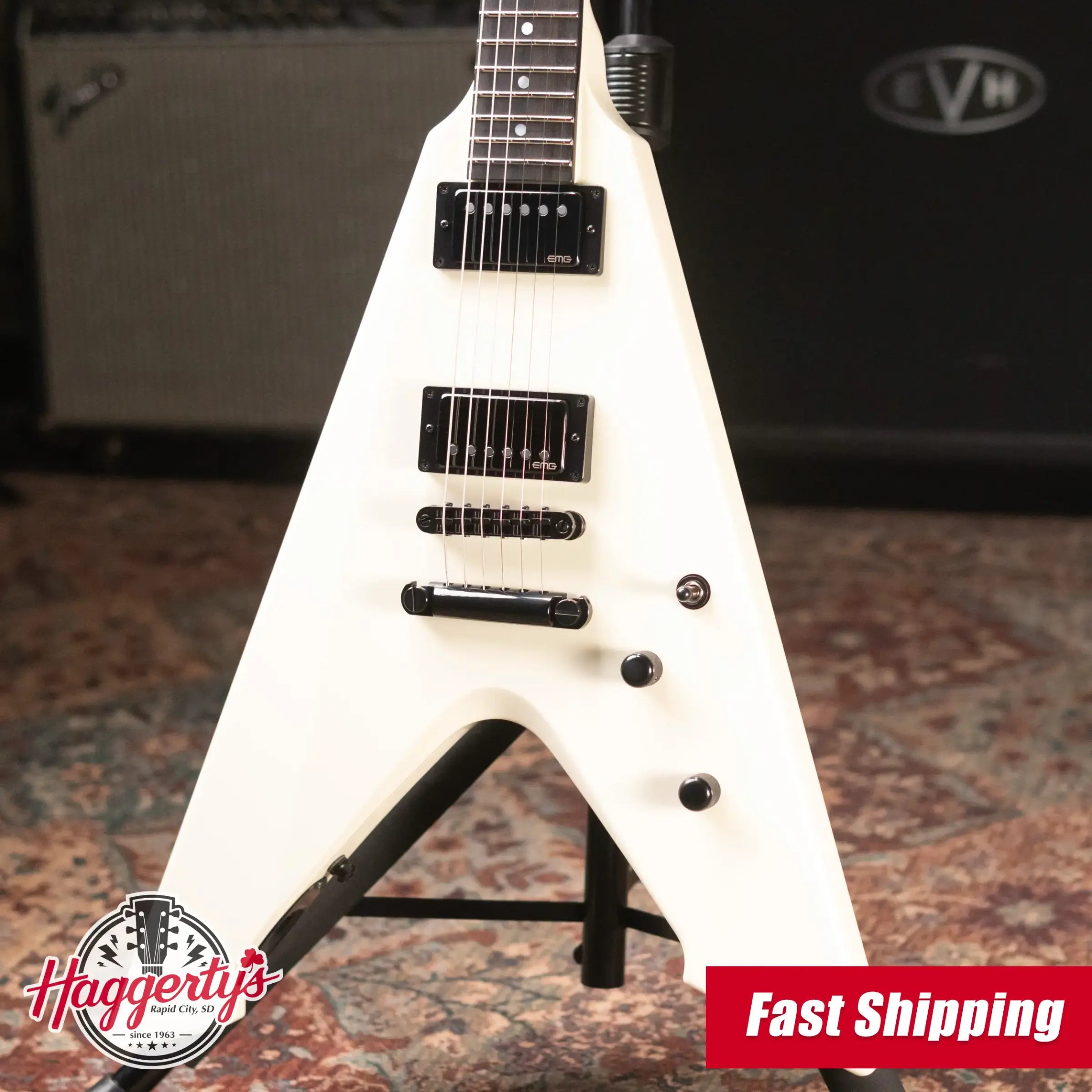 ESP James Hetfield Signature Vulture Electric Guitar - Olympic White with Hardshell Case