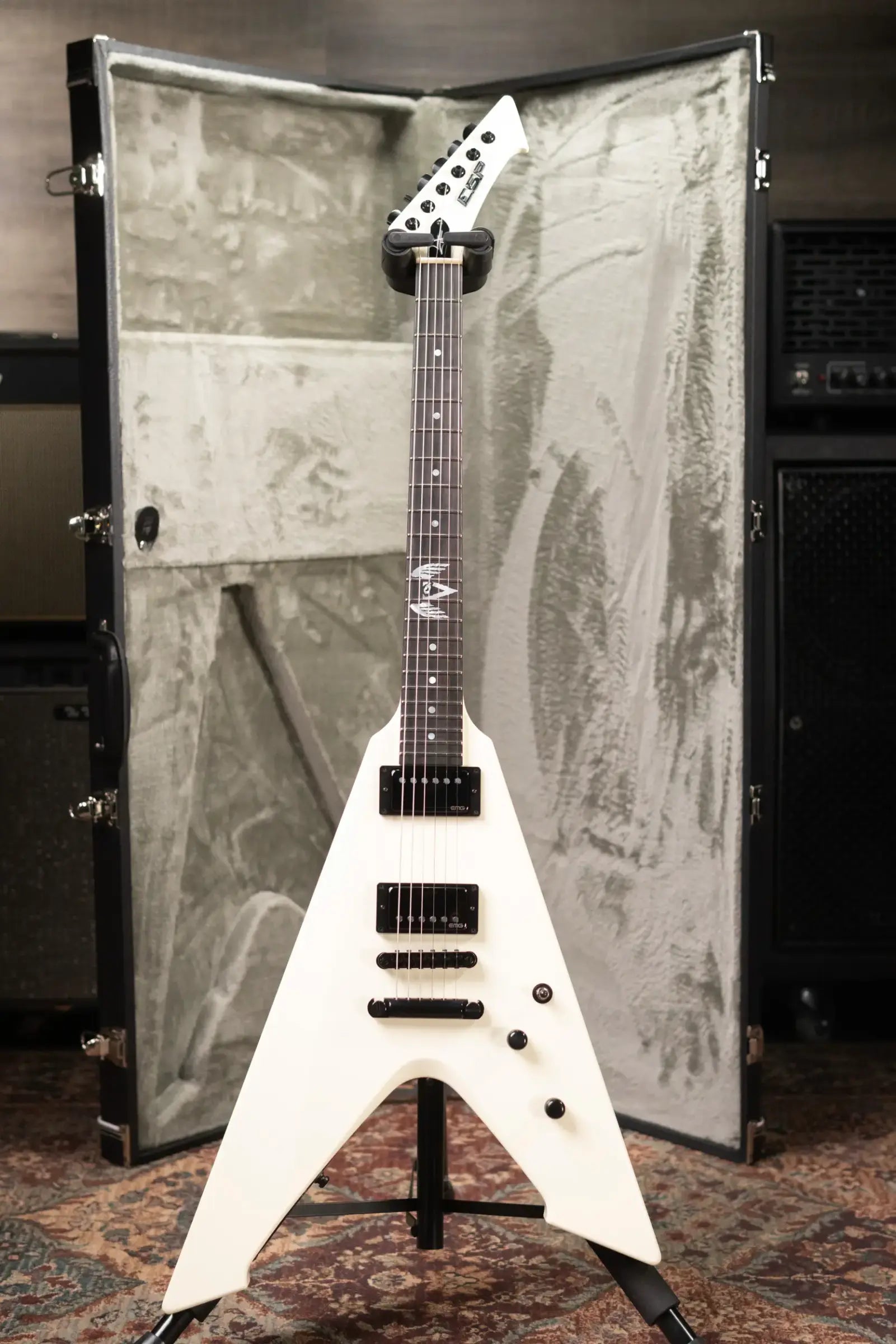 ESP James Hetfield Signature Vulture Electric Guitar - Olympic White with Hardshell Case