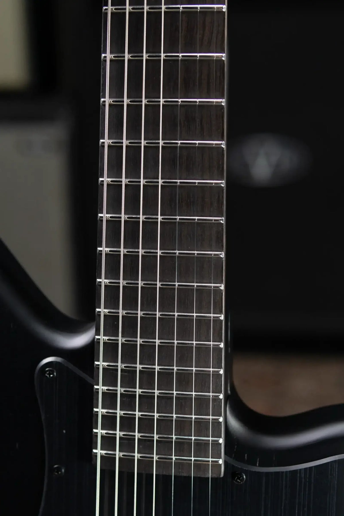 ESP LTD Alex Wade XJ Signature 7-String Baritone Electric Guitar - Black Satin with Hardshell Case