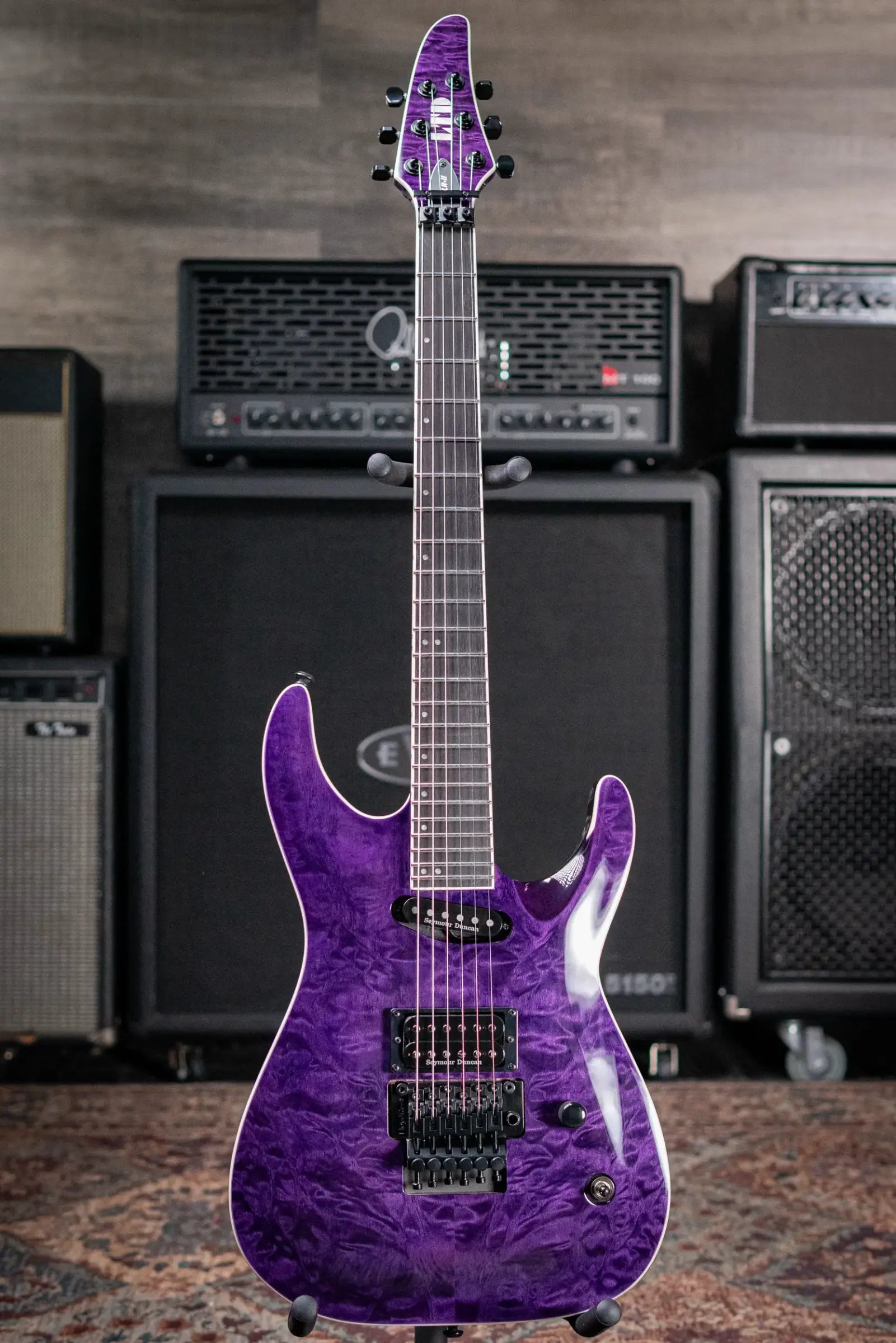 ESP LTD Andy LaRocque ALR-II Signature Electric Guitar - See-Thru Purple with Hardshell Case