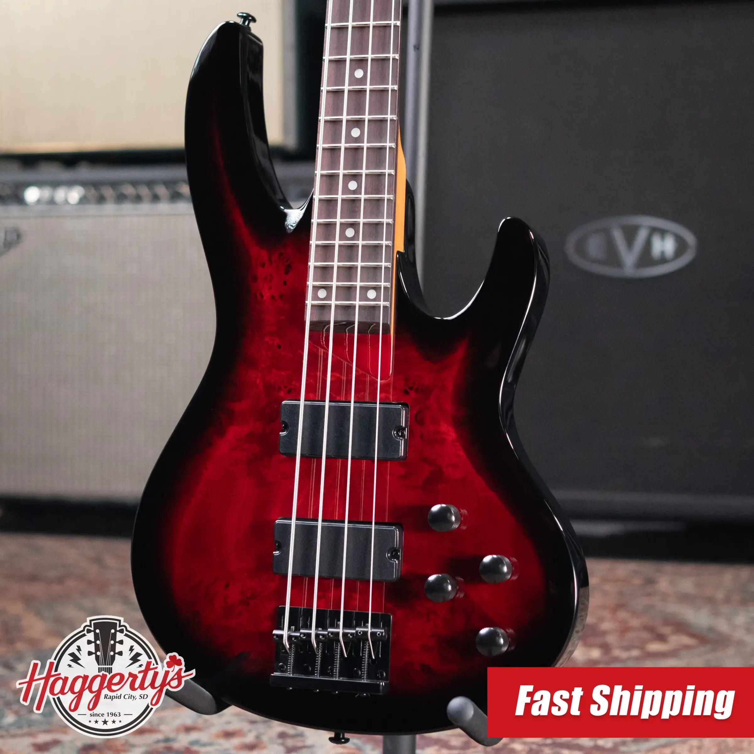 ESP LTD B-204DX Electric Bass - Red Burst