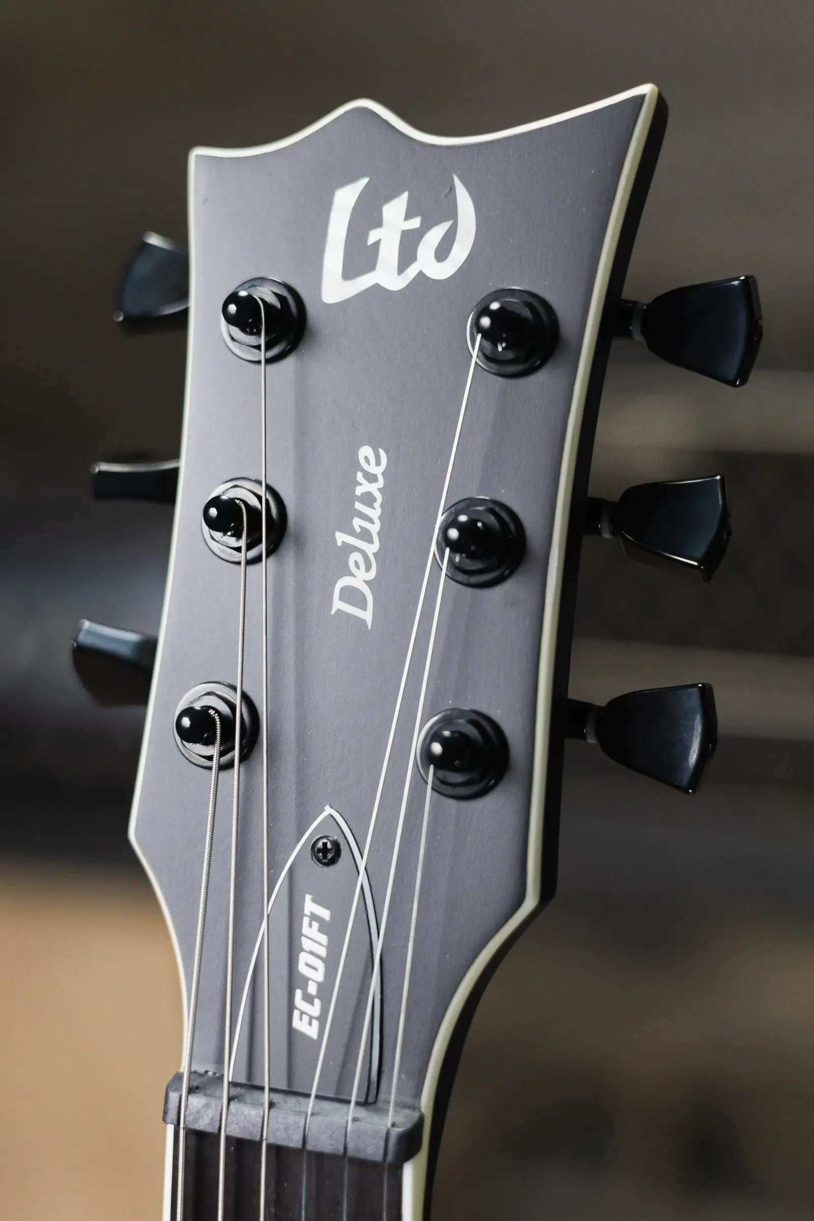 ESP LTD EC-01FT QM Electric Guitar - Charcoal Burst Satin Teardrop