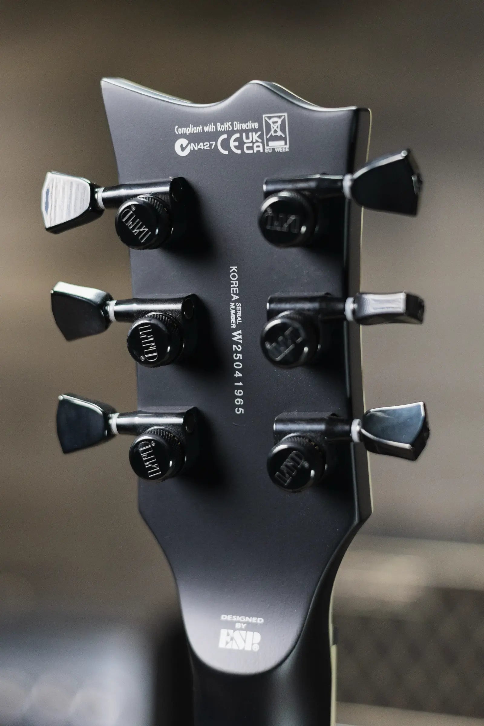 ESP LTD EC-01FT QM Electric Guitar - Charcoal Burst Satin Teardrop