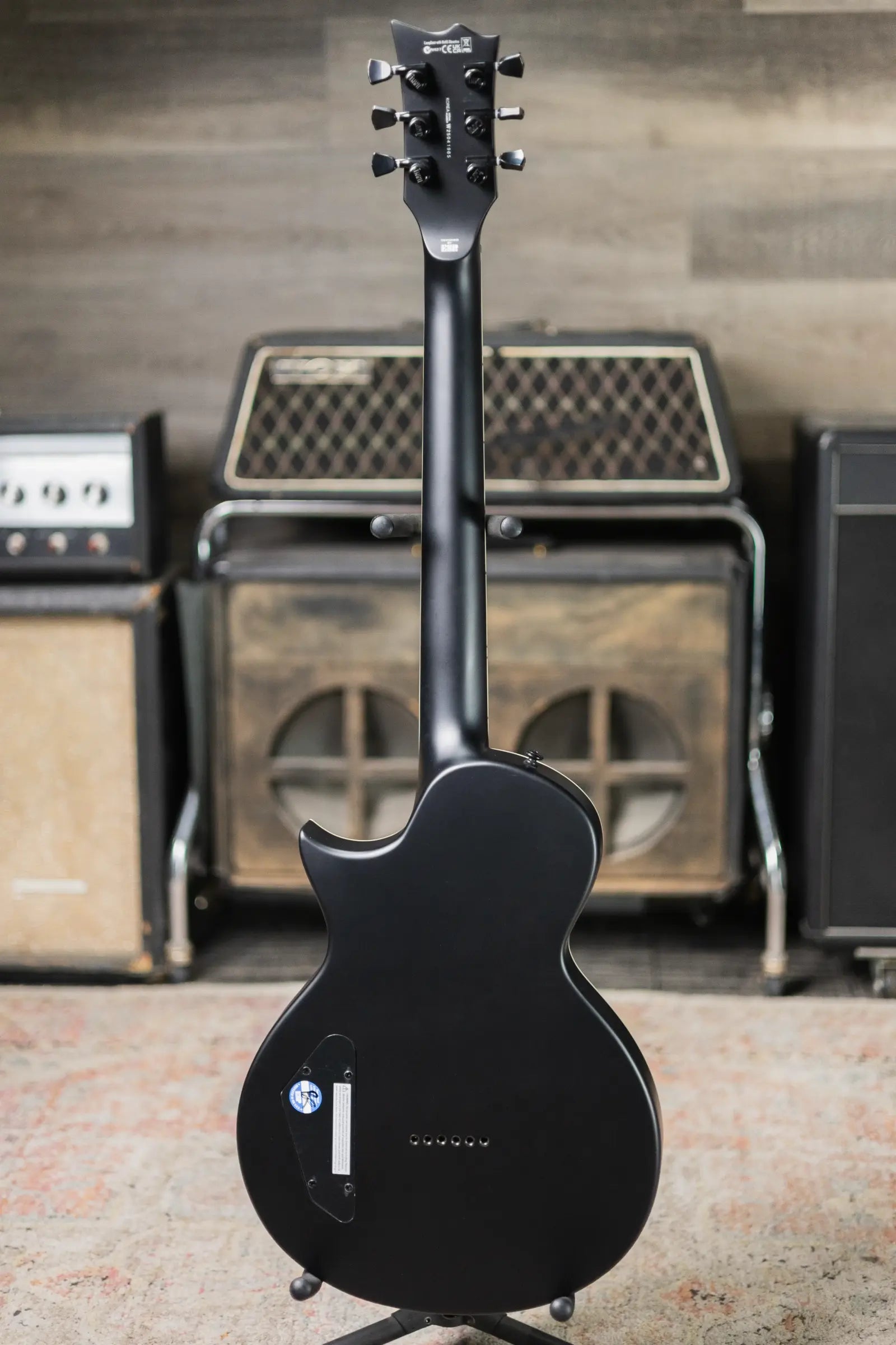 ESP LTD EC-01FT QM Electric Guitar - Charcoal Burst Satin Teardrop