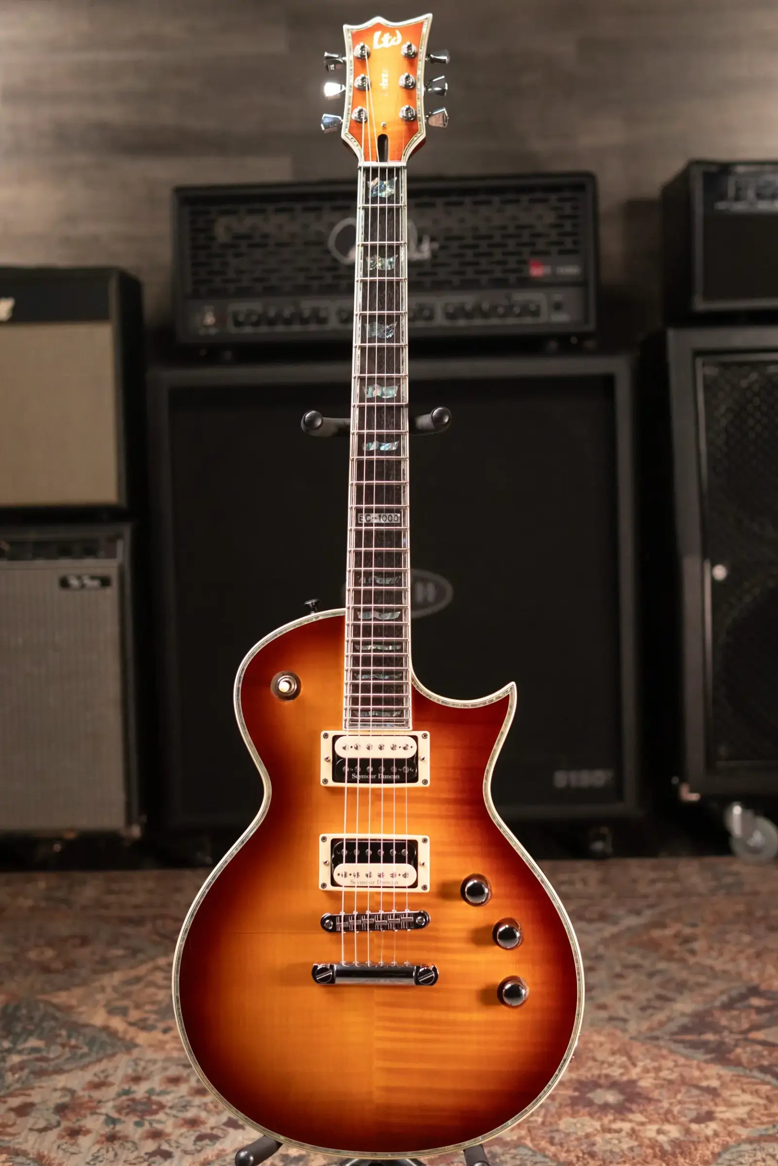 ESP LTD EC-1000 Deluxe Electric Guitar Amberburst with Gibson Gig Bag - Used