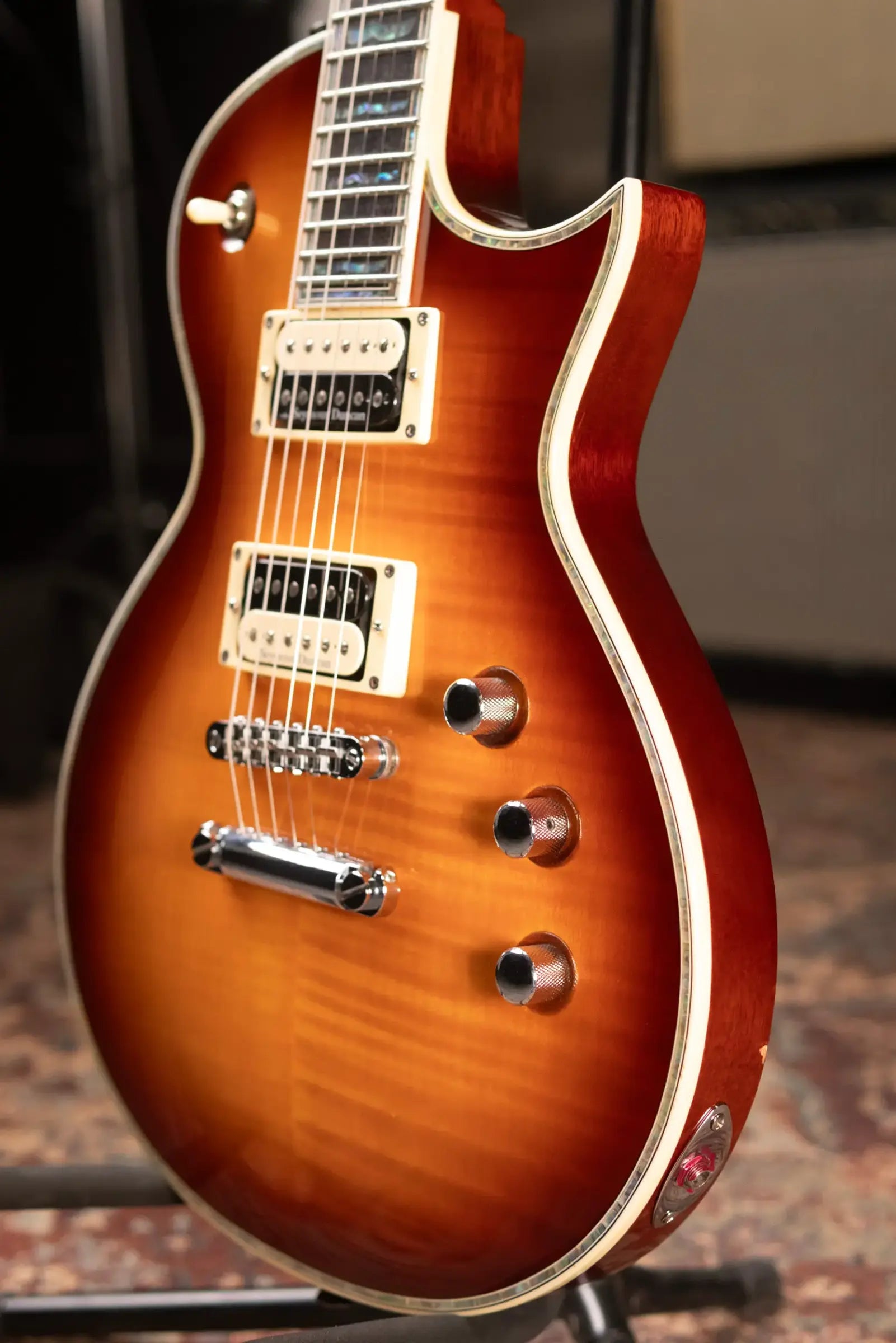 ESP LTD EC-1000 Deluxe Electric Guitar Amberburst with Gibson Gig Bag - Used