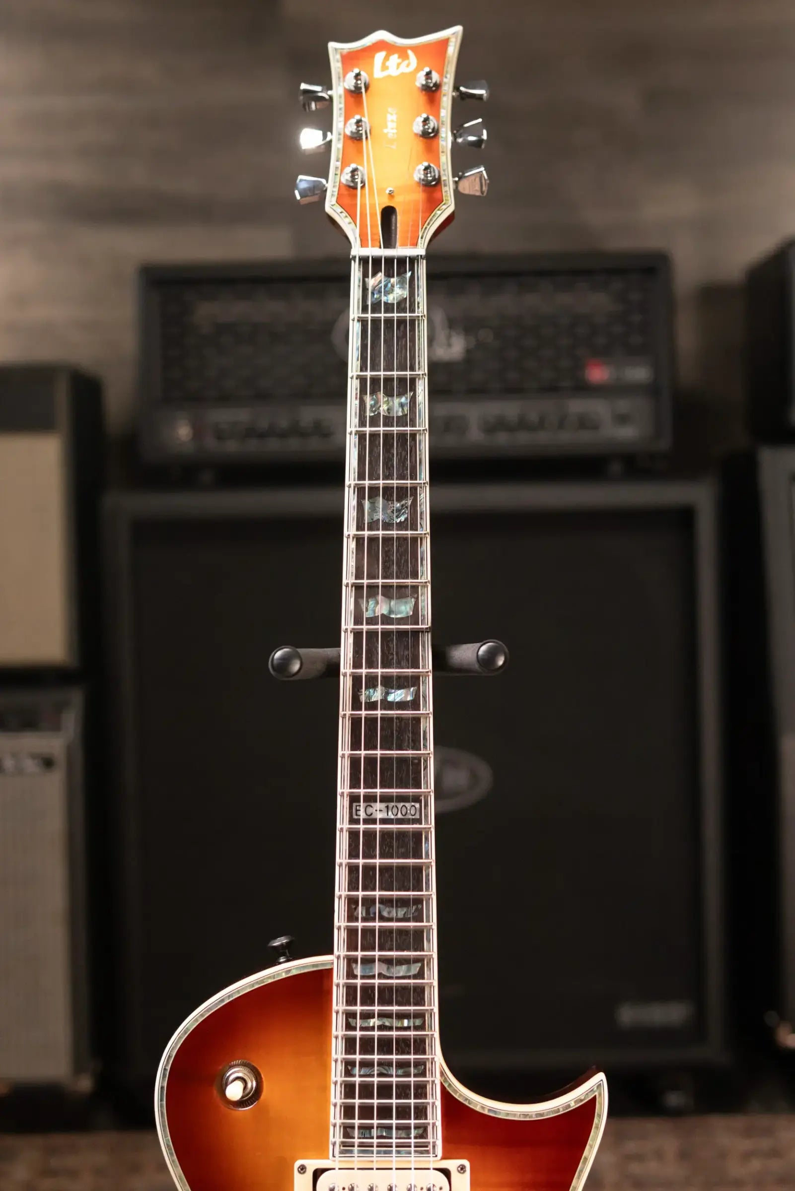 ESP LTD EC-1000 Deluxe Electric Guitar Amberburst with Gibson Gig Bag - Used