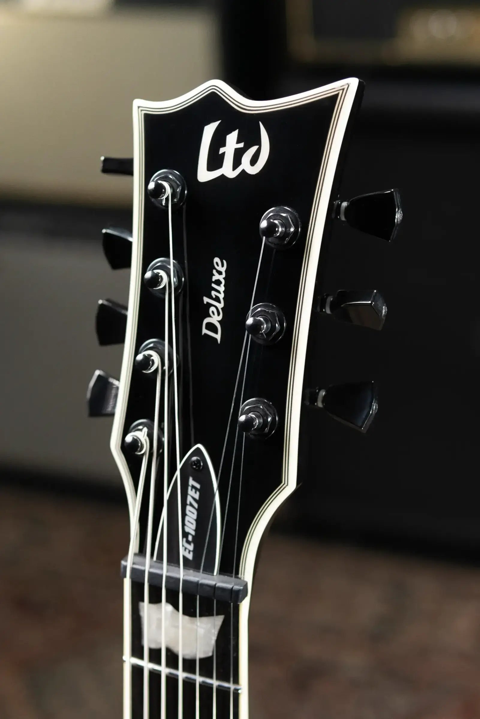 ESP LTD EC-1007ET Deluxe 7-String Electric Guitar - Black with Gig Bag - Used