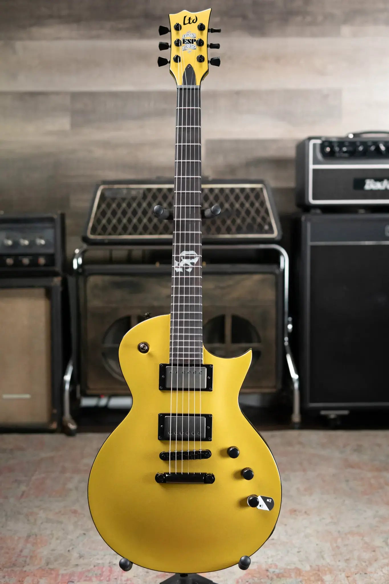 ESP LTD EC-2025 50th Anniversary Electric Guitar - Metallic Gold with Hardshell Case
