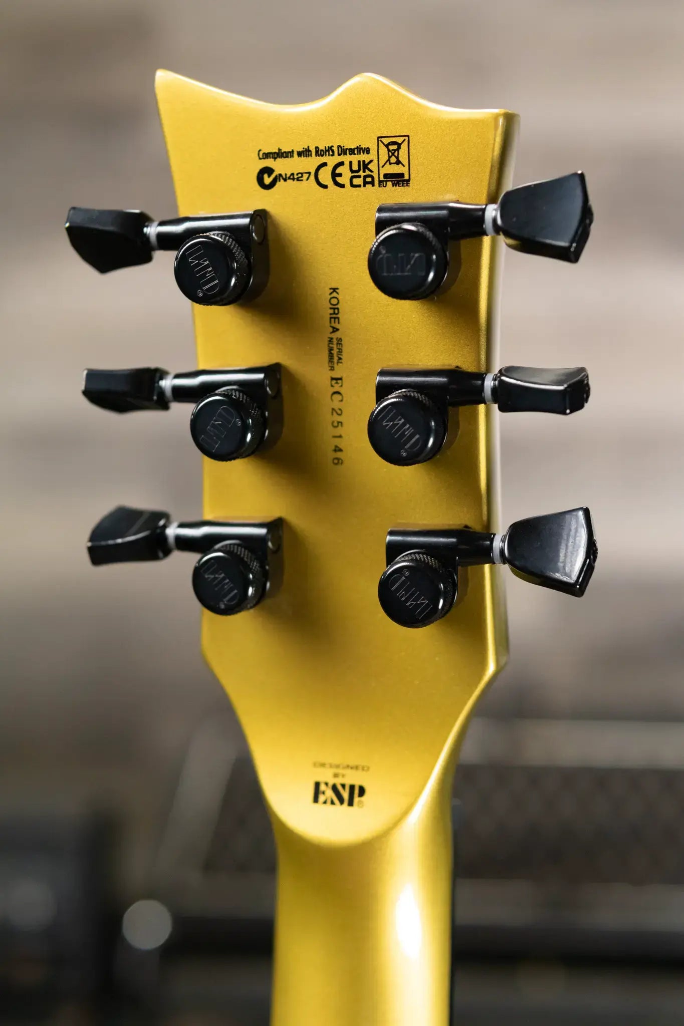 ESP LTD EC-2025 50th Anniversary Electric Guitar - Metallic Gold with Hardshell Case