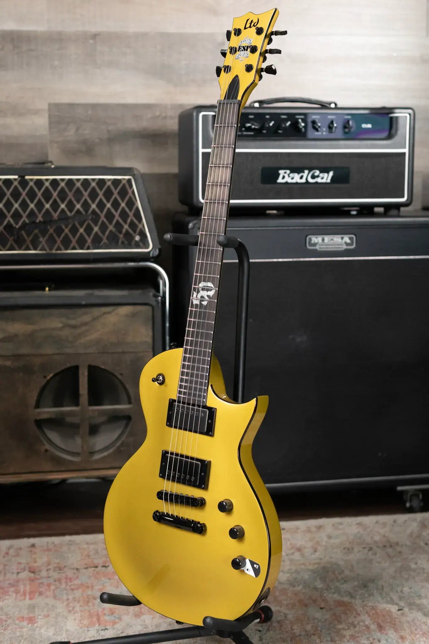 ESP LTD EC-2025 50th Anniversary Electric Guitar - Metallic Gold with Hardshell Case